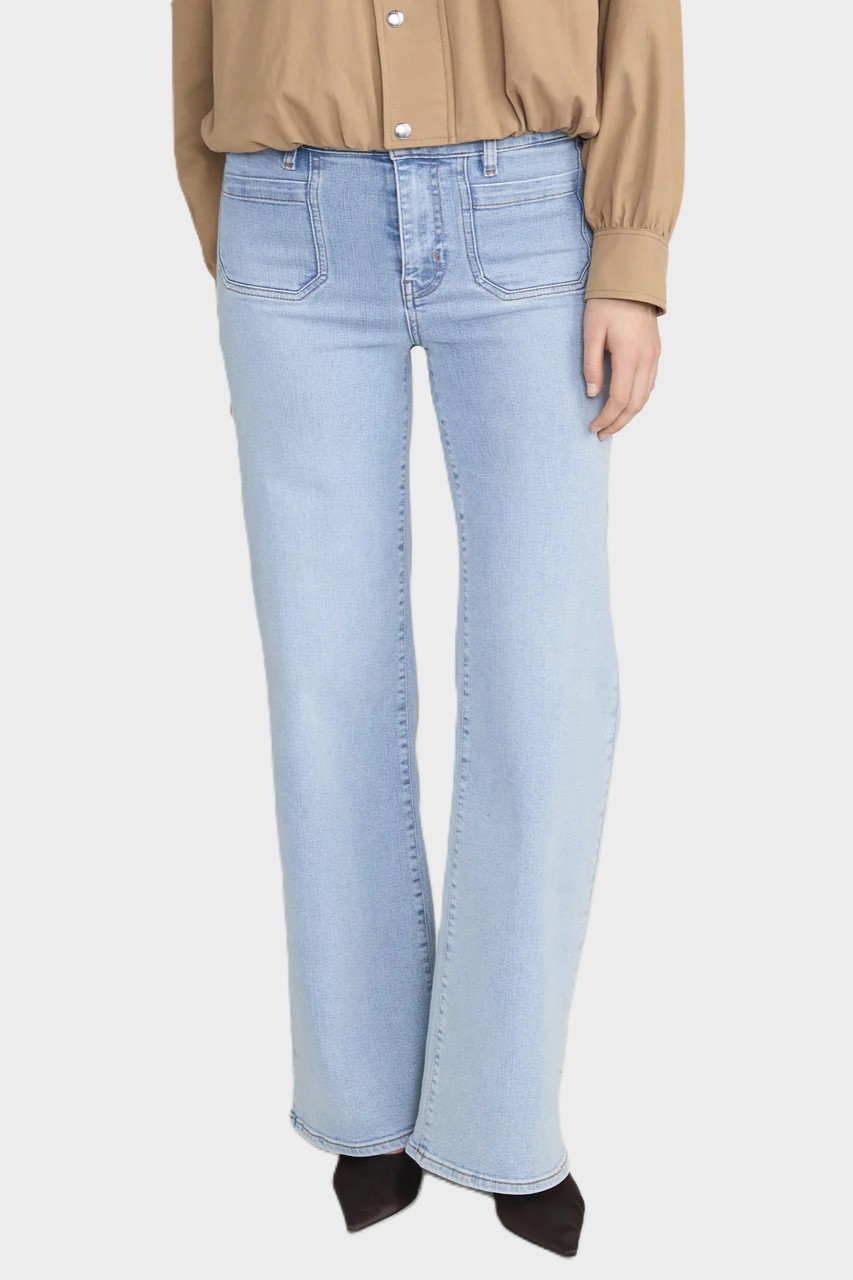 FRAME Le Slim Palazzo Modernist Pocket Jeans in Tribute Wash