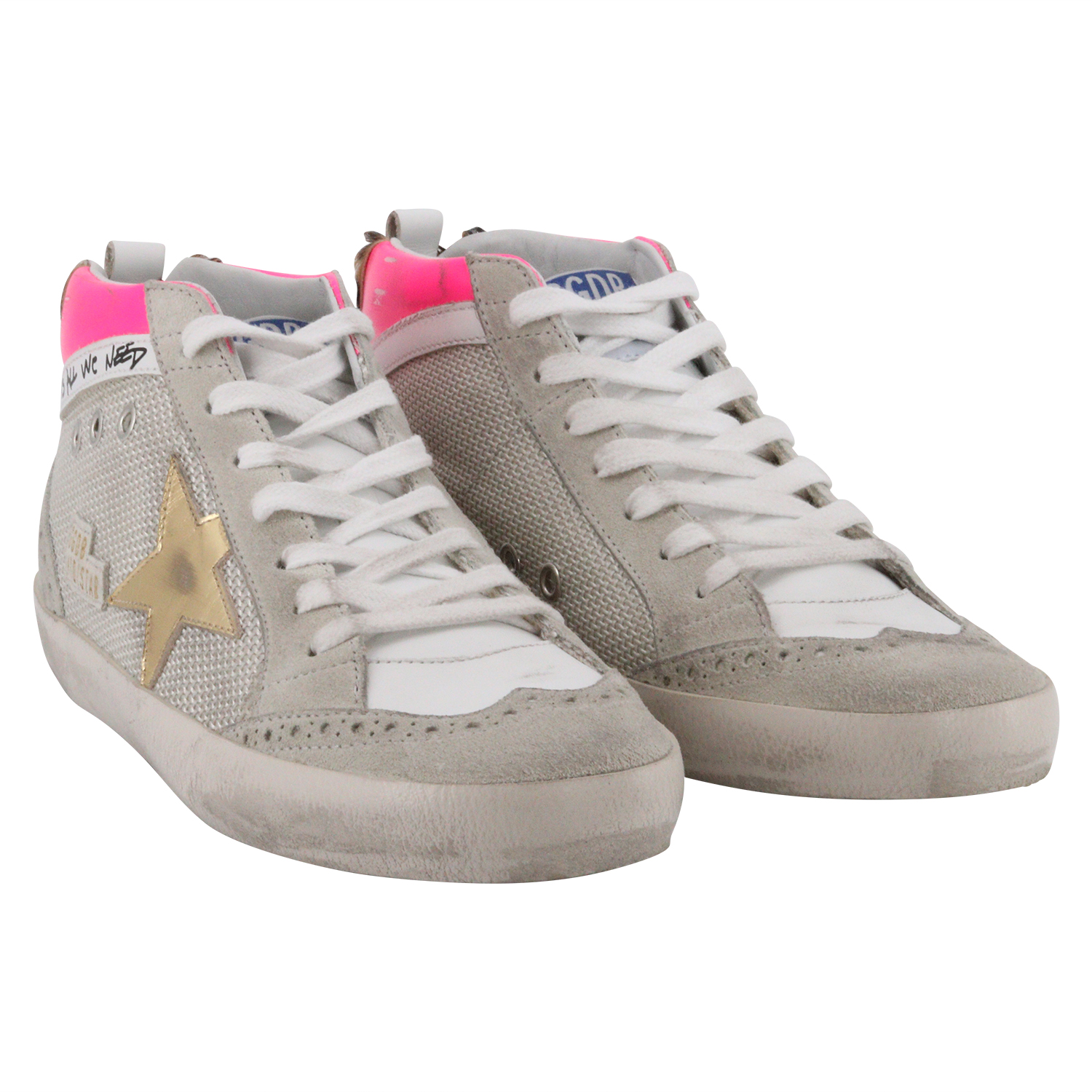Golden Goose Sneaker Mid Star Light Silver/Fuchsia