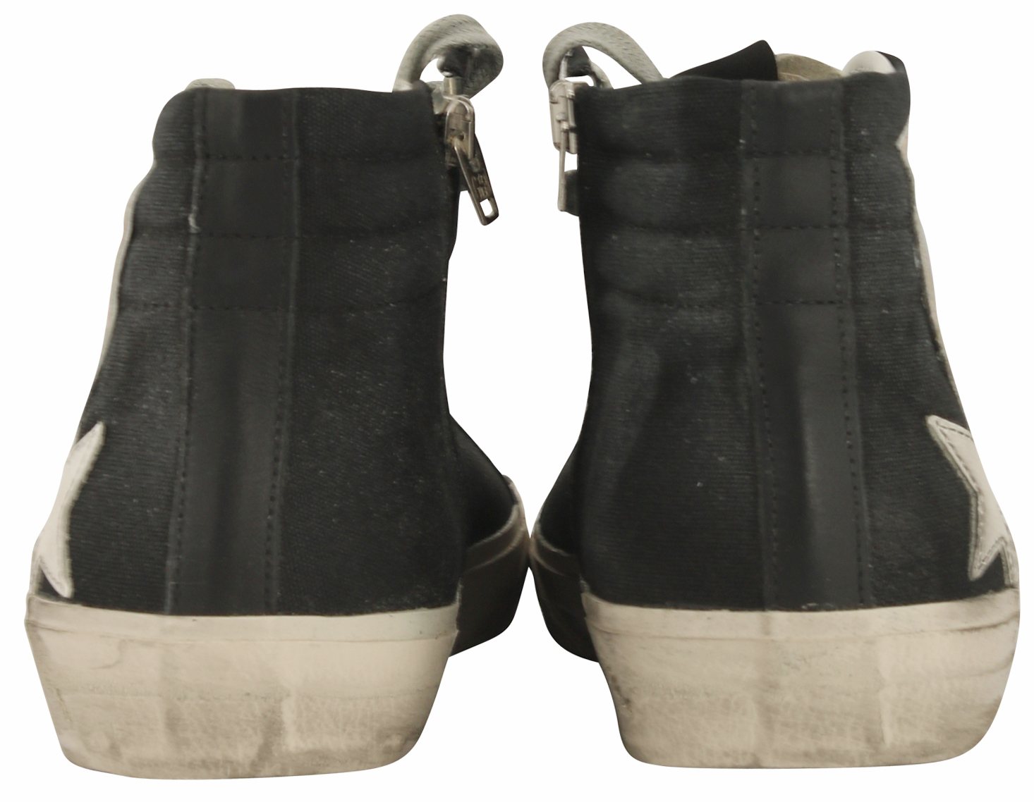 Golden Goose Sneaker Slide Black Canvas White Star 44