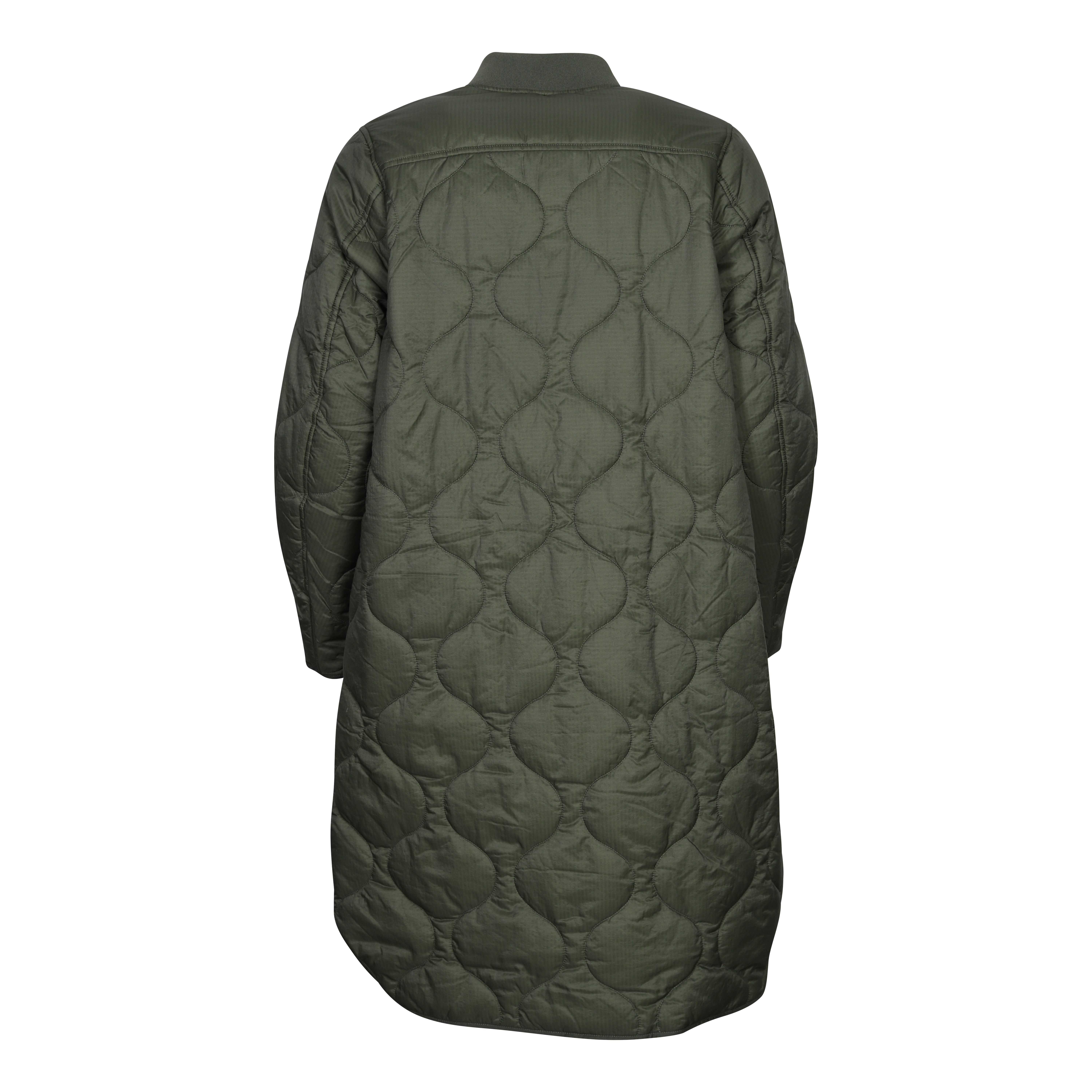 Closed Light Weight Nylon Coat in Army Green S