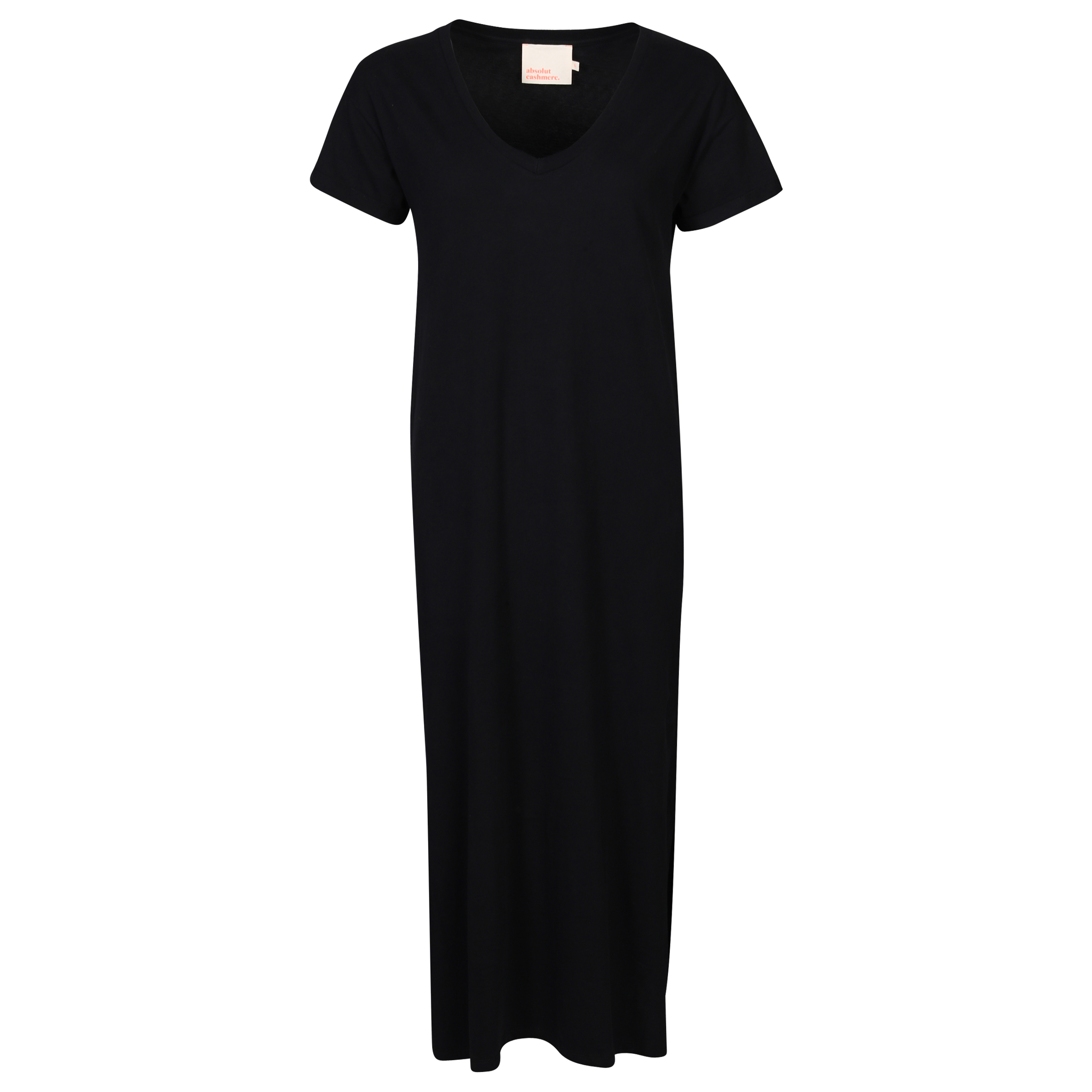Absolut Cashmere V-Neck Jersey Dress Lorene in Black  L