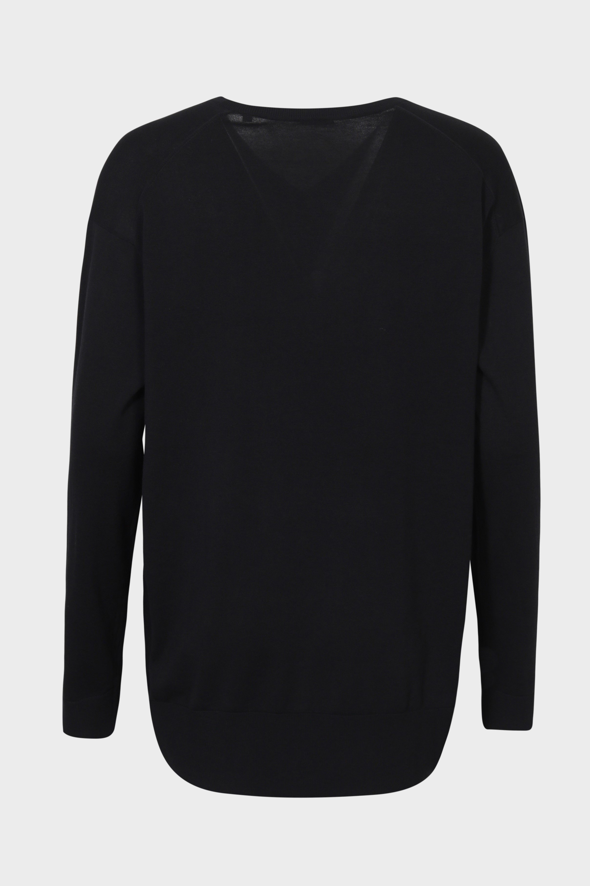 ASPESI V-Neck Cotton Sweater in Black IT40 / DE34