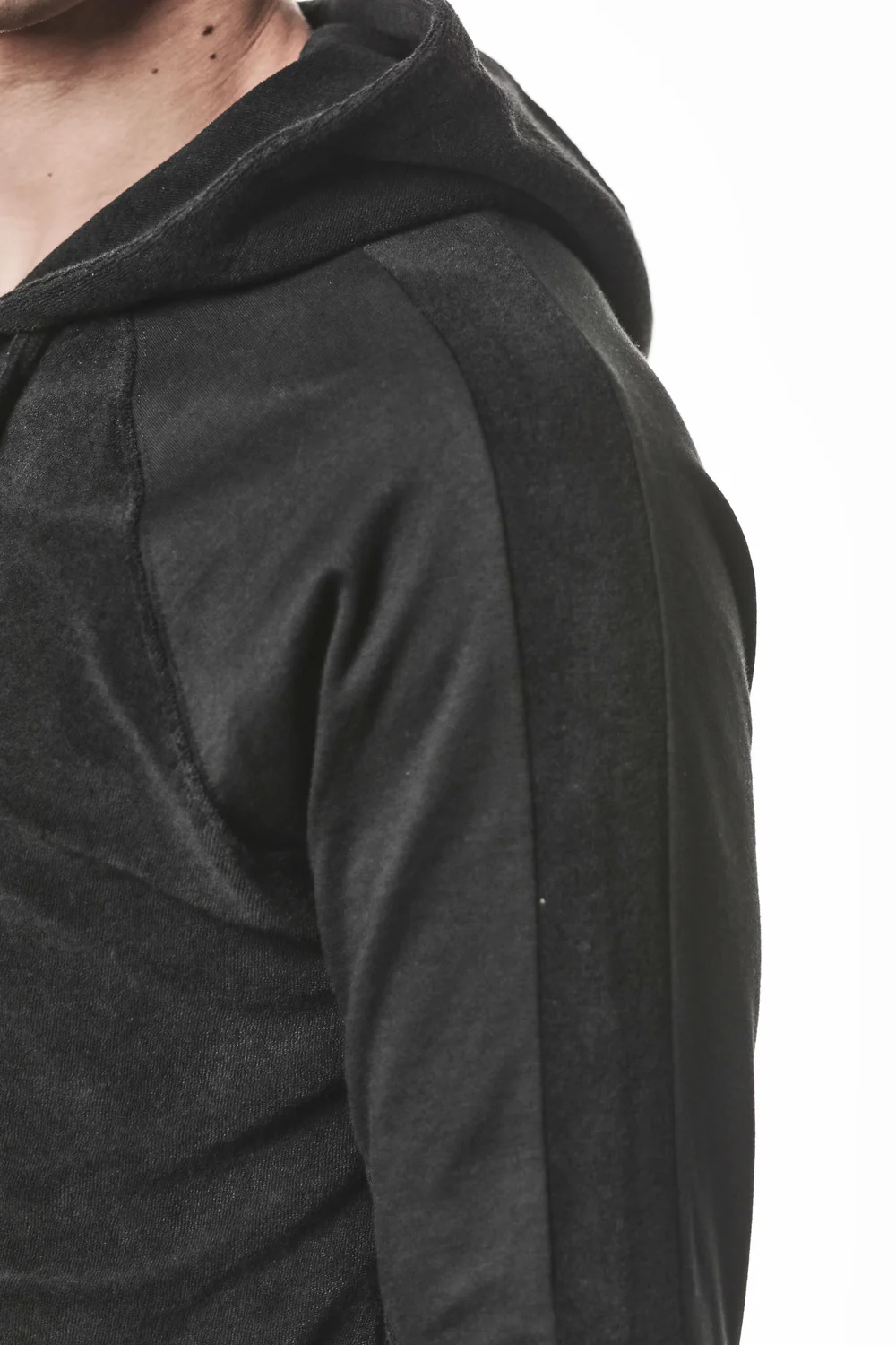 THOM KROM Terry Zip Hoodie in Black