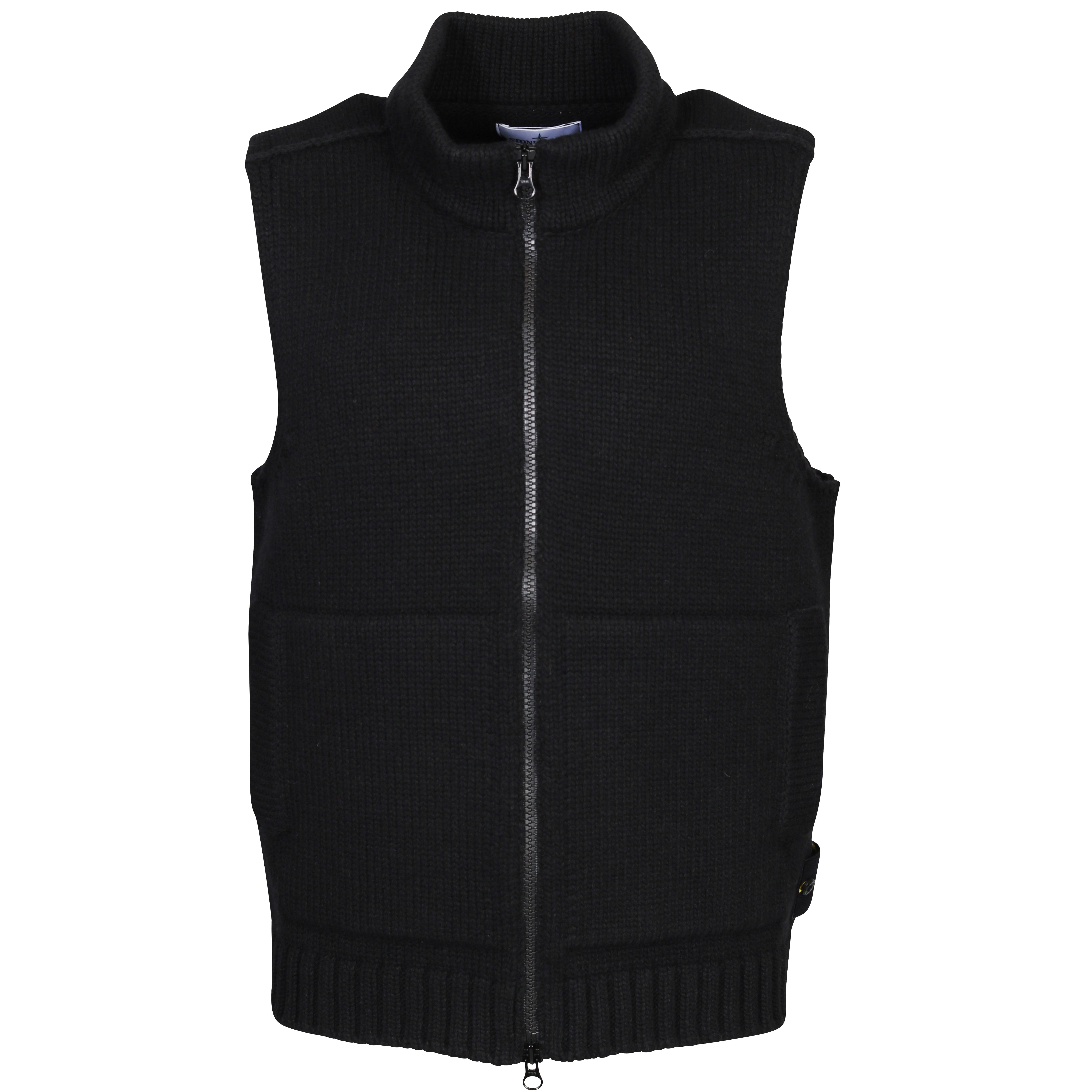 Stone Island Knit Zip Vest in Black