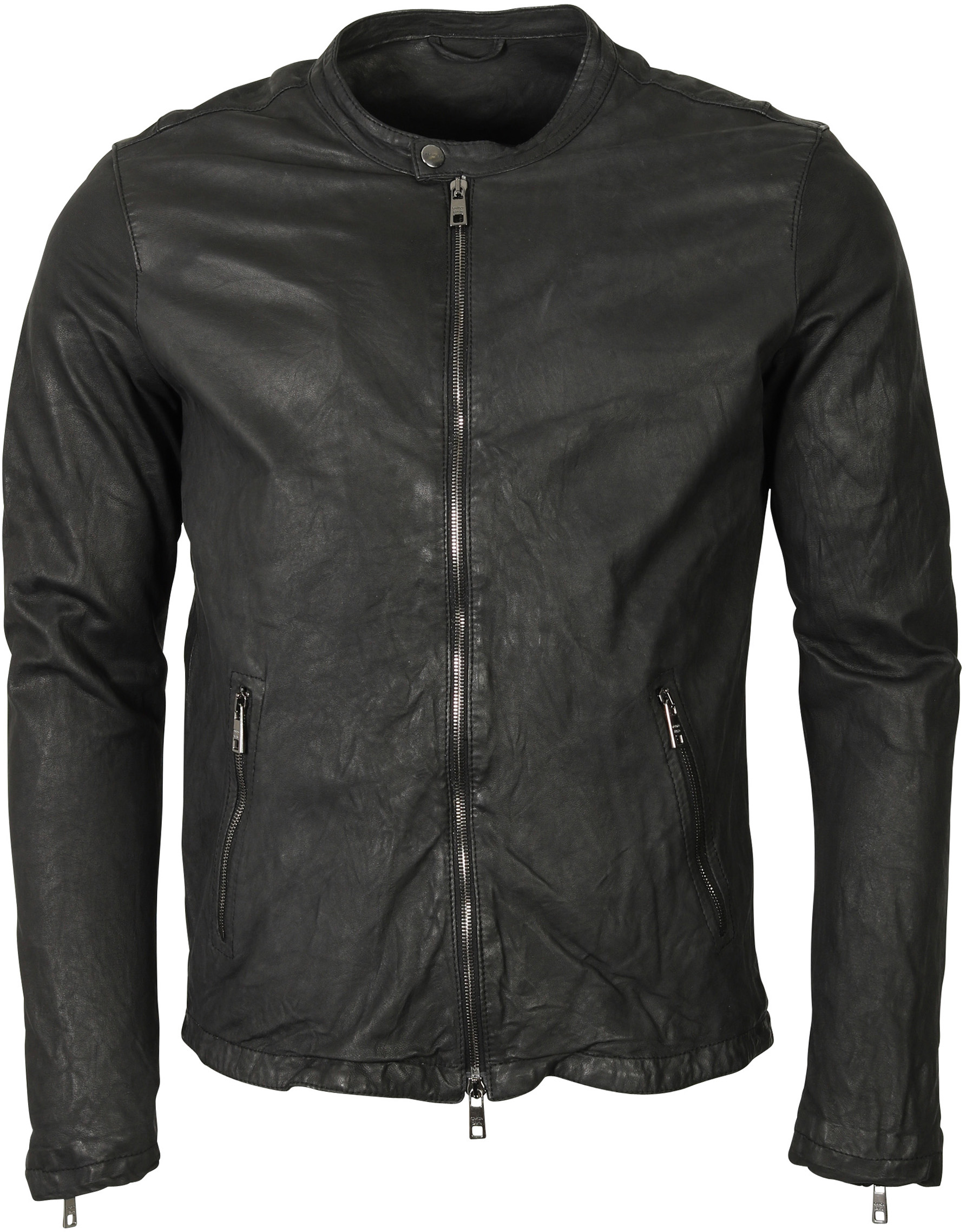Giorgio Brato Leather Jacket Washed Black