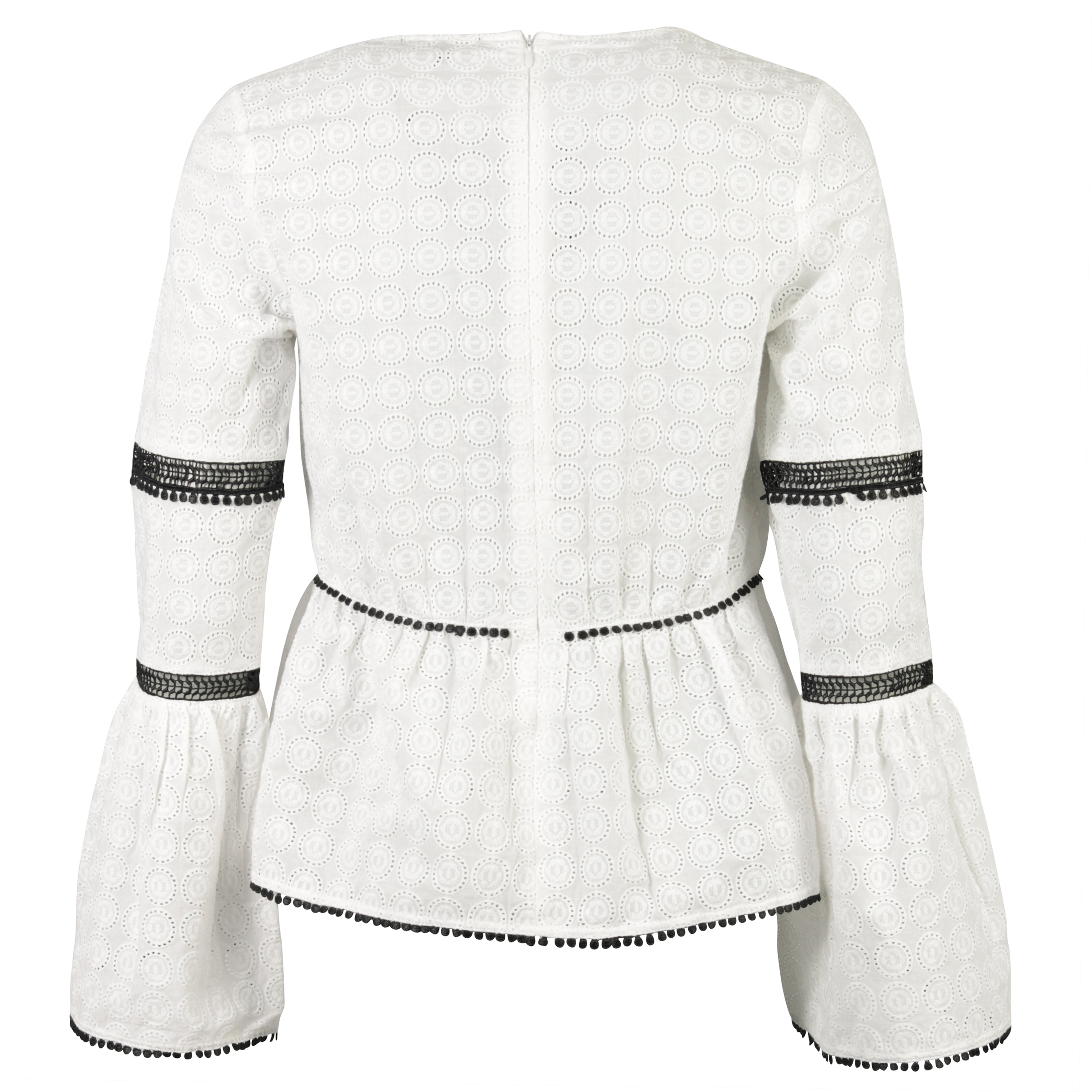 Nikkie Folklore Bluse schwarz/weiss