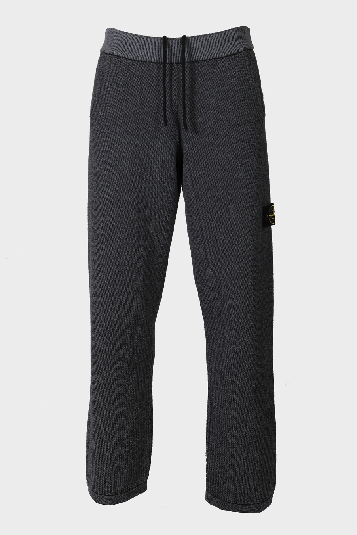 STONE ISLAND Cotton Knit Pant in Black Grey Melange
