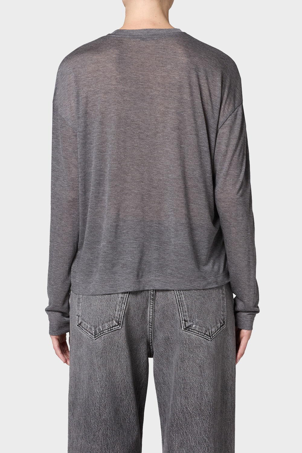 AGOLDE Sasha Tencel Tee in Heathergrey
