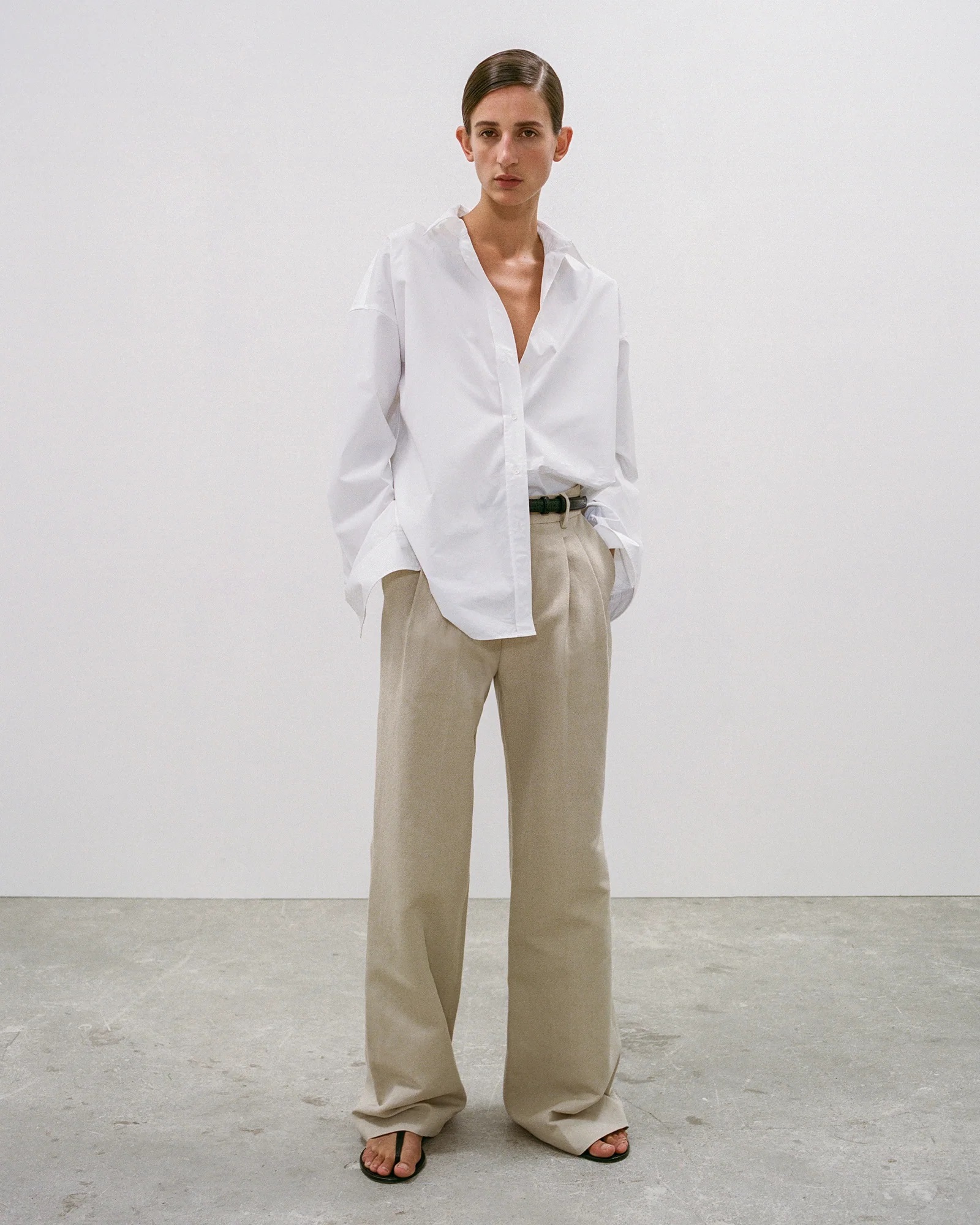 NILI LOTAN Mael Oversized Shirt in White S