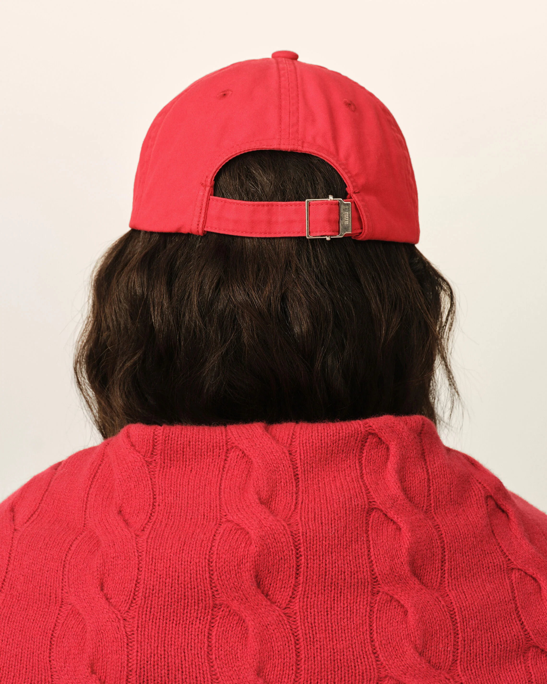 AMI PARIS Embroidery Cap in Ruby Red