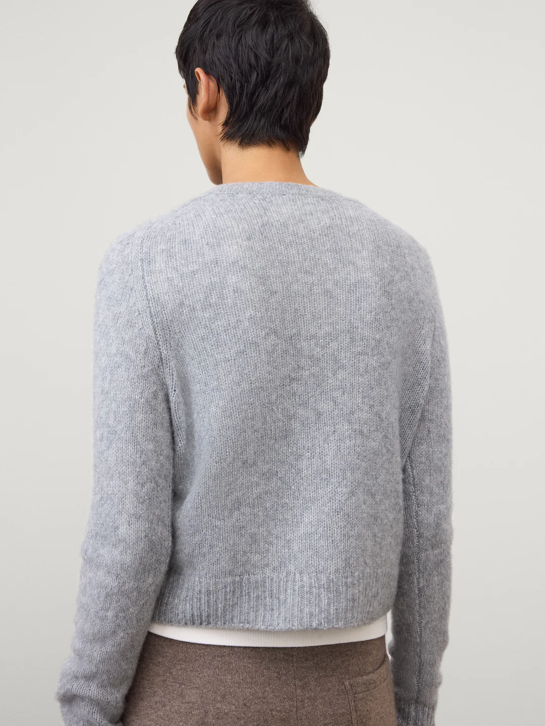 LISA YANG Solene Cotton/Silk Sweater in Light Grey
