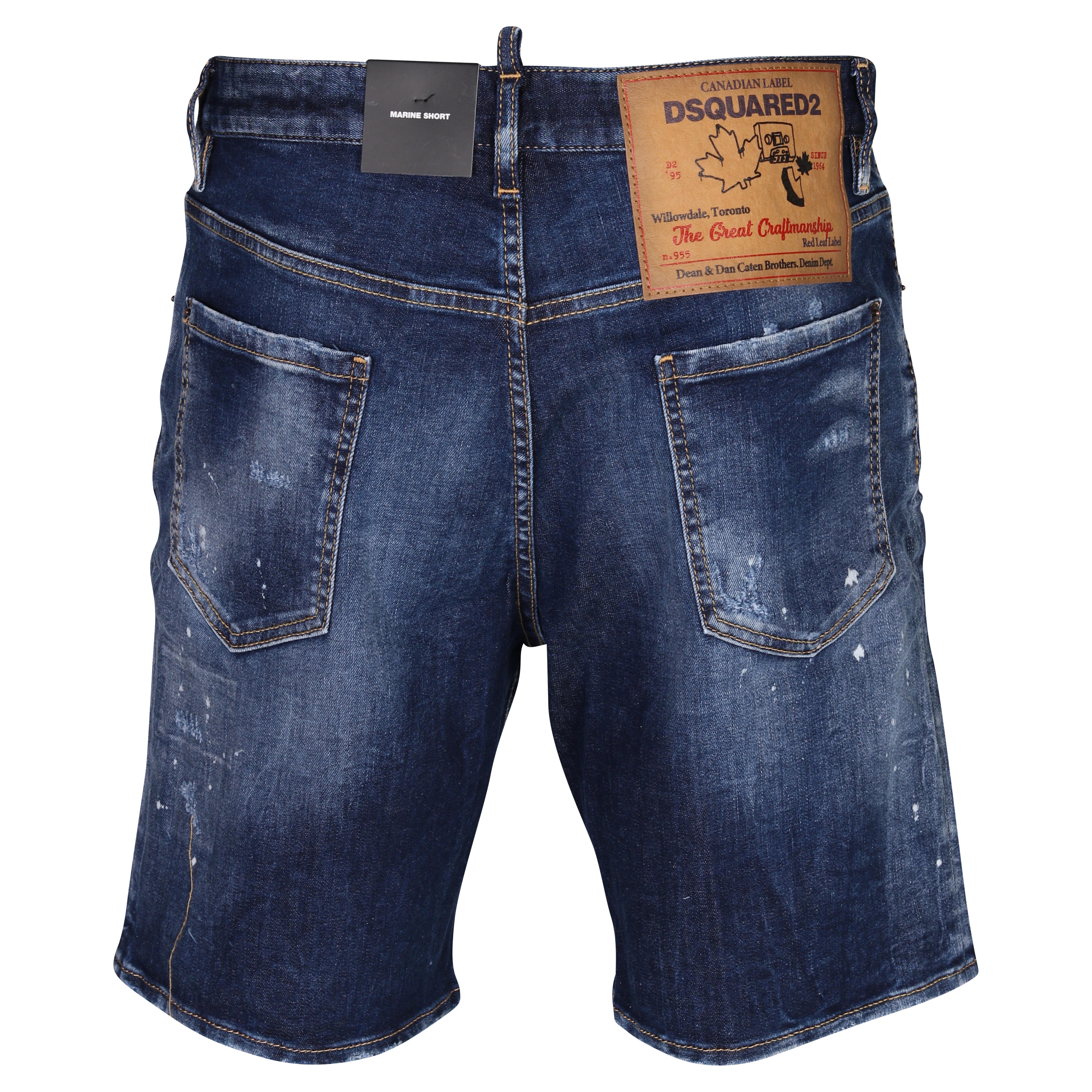 Dsquared Jeans Short Marine Blue Washed