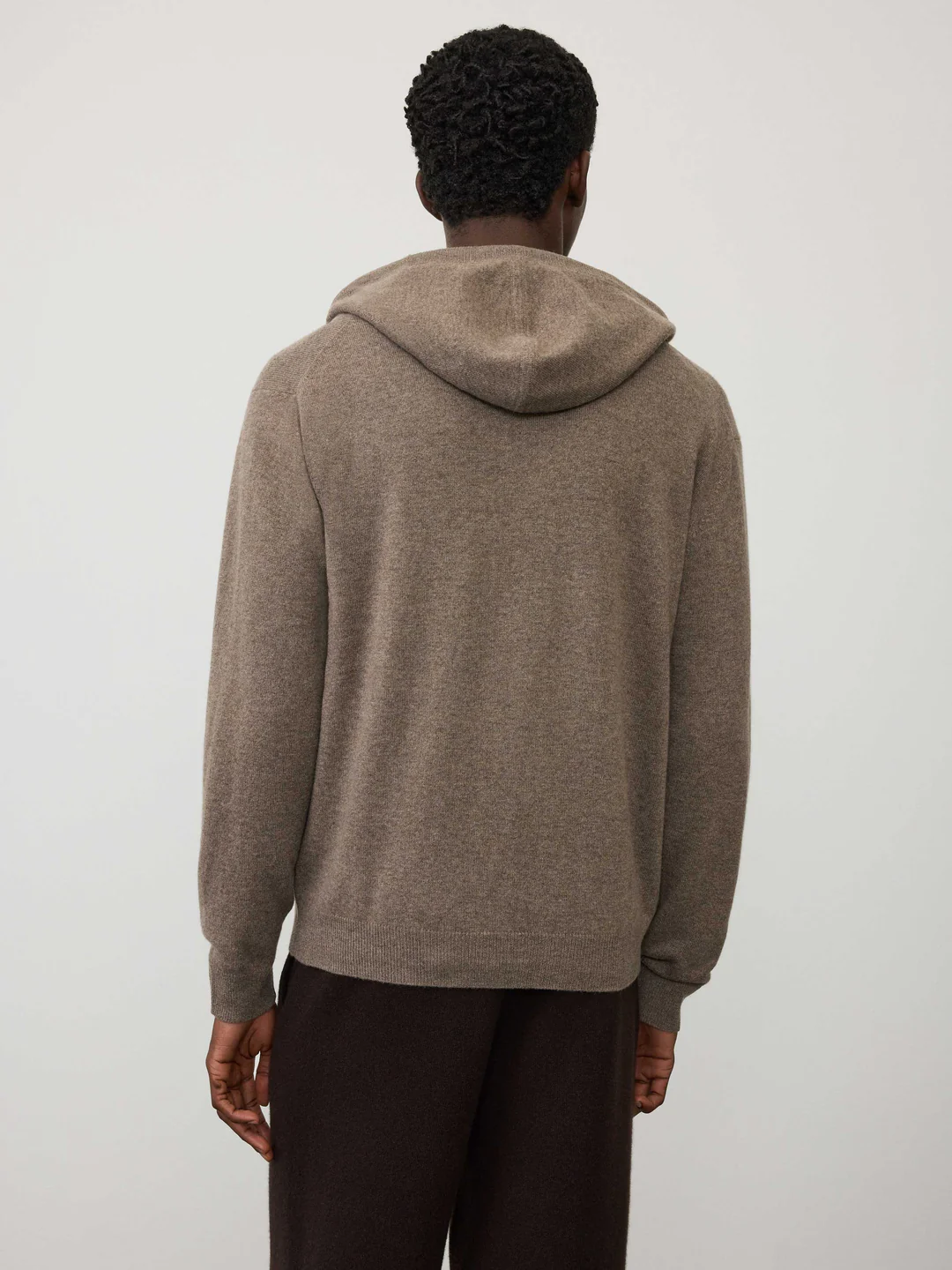 LISA YANG Hooded Zip Sweater in Truffle