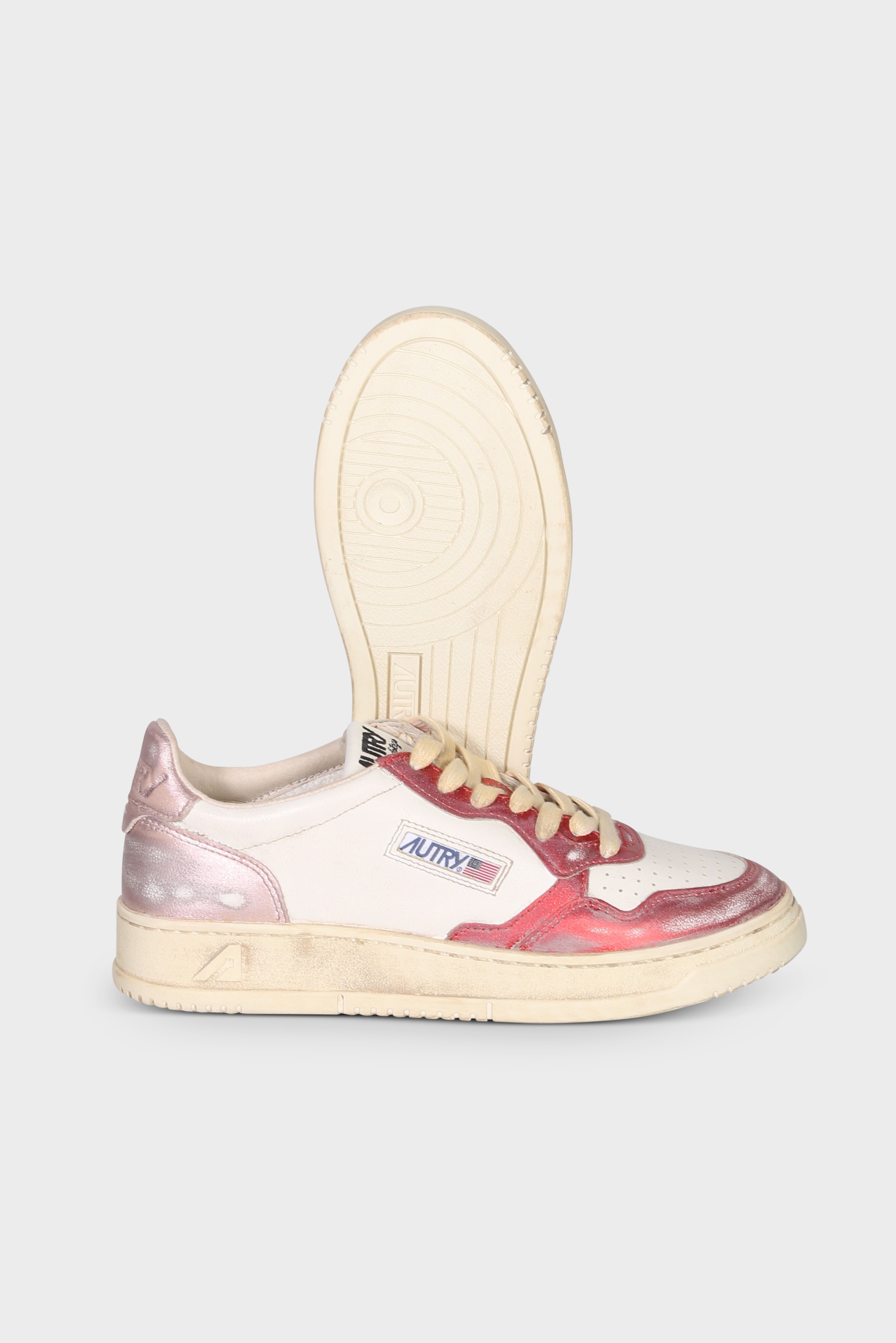AUTRY ACTION SHOES Super Vintage Low Sneaker in Red/Pink 41