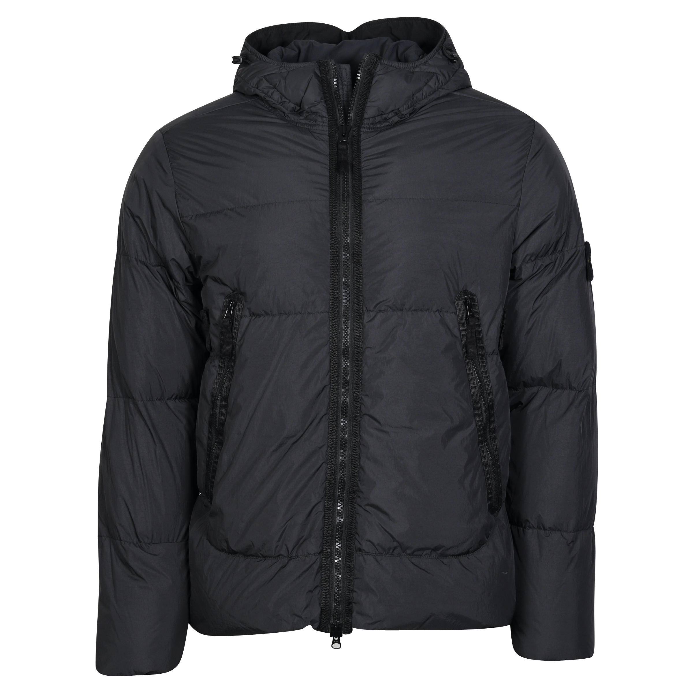 Stone Island Hooded Crinkle Reps Jacket Black