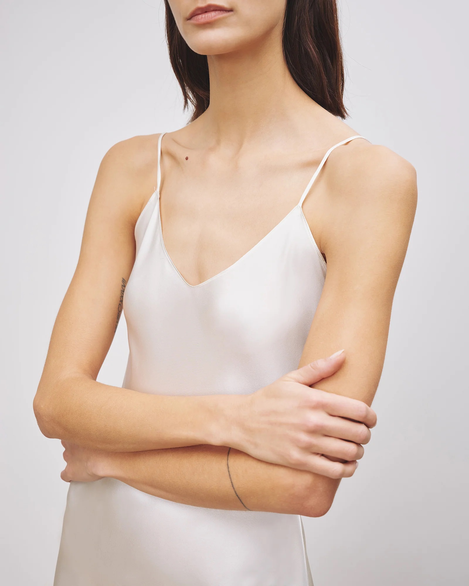 NILI LOTAN Short Cami Silk Dress in Ivory XL