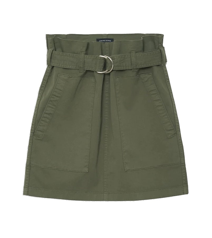 ANINE BING Aveline Skirt in Army Green L