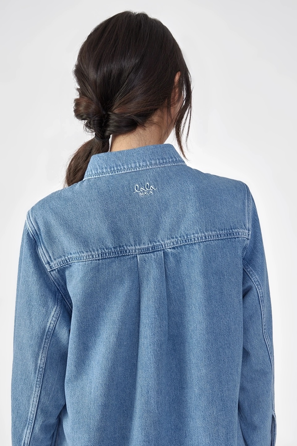 LALA BERLIN Denim Dress Washed Blue L