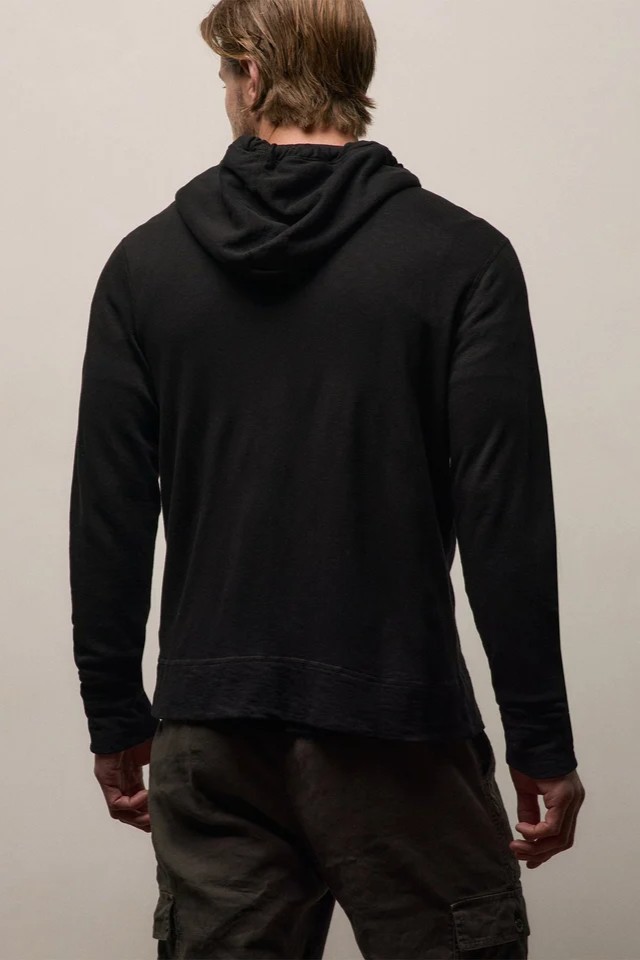 JAMES PERSE Vintage French Terry Zip Hoodie in Black