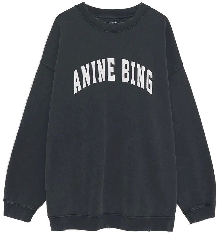 ANINE BING Tyler Sweatshirt in Washed Black