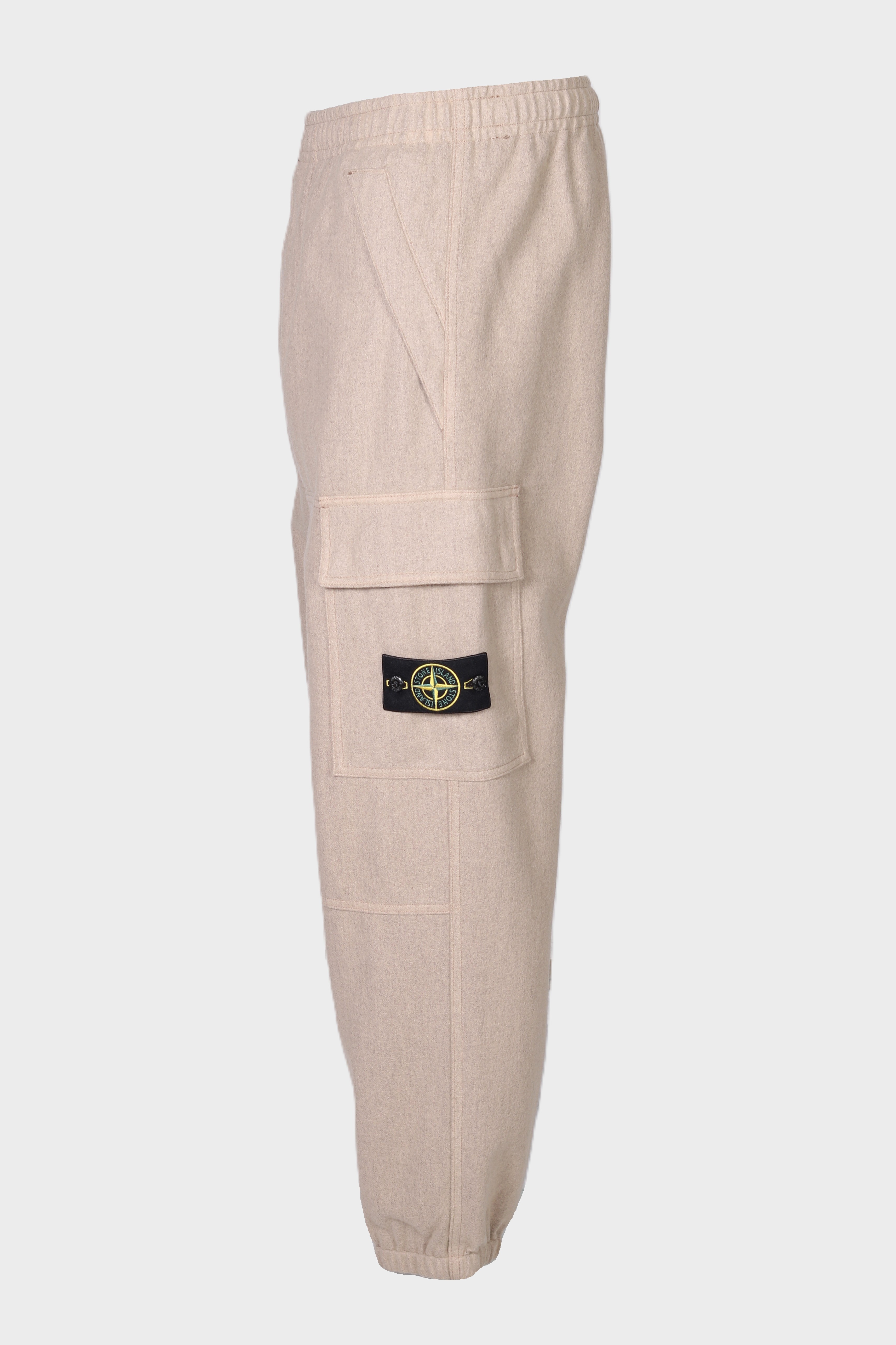 STONE ISLAND Wool Cargo Pant in Beige