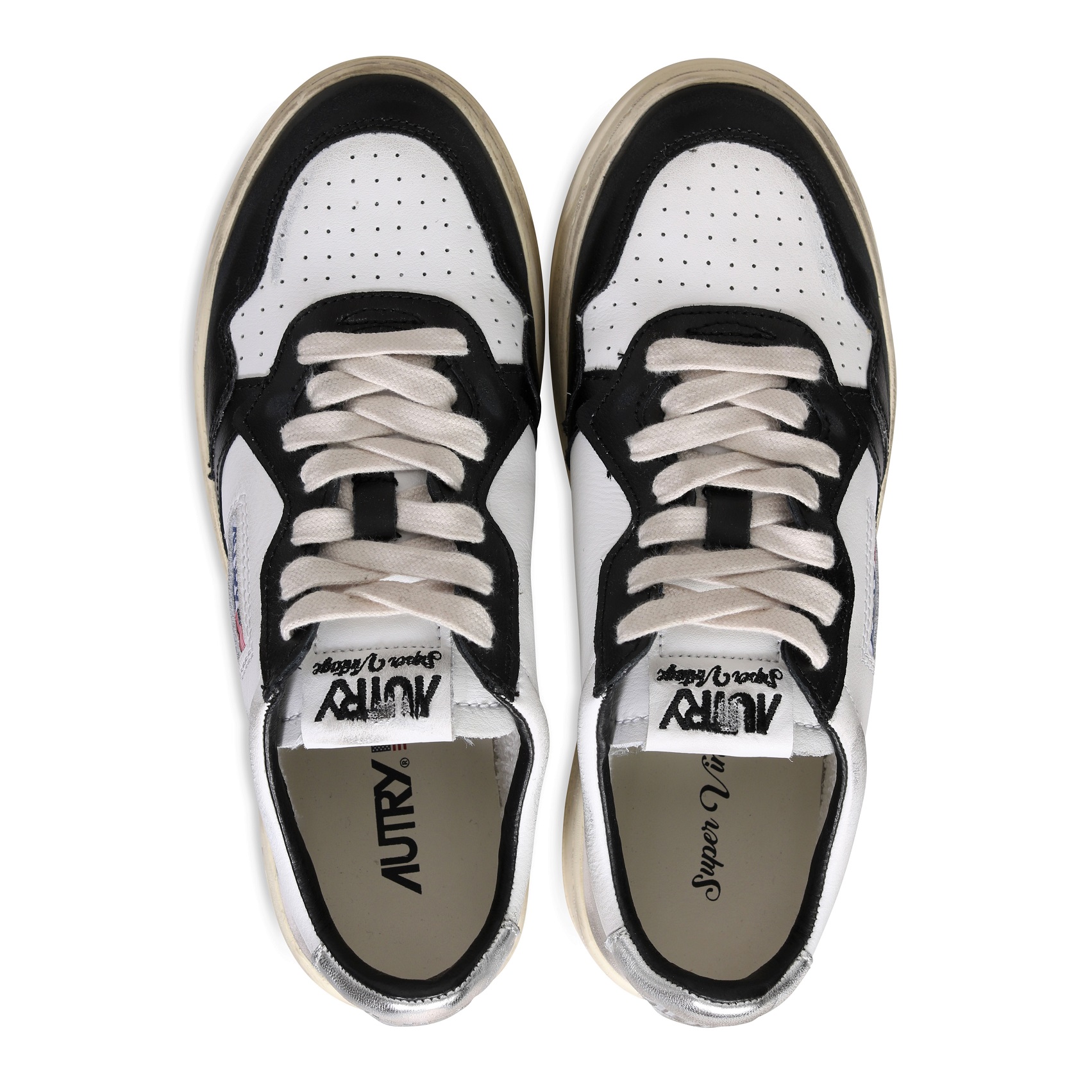AUTRY ACTION SHOES Super Vintage Low Sneaker White/Black/Silver 38
