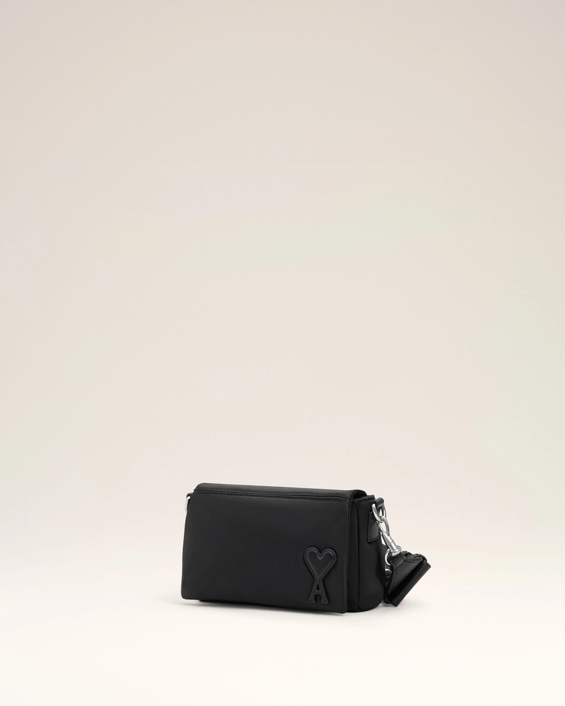 AMI PARIS Marcel Lunch Box Crossbody/Shoulder Nylon Bag in Black