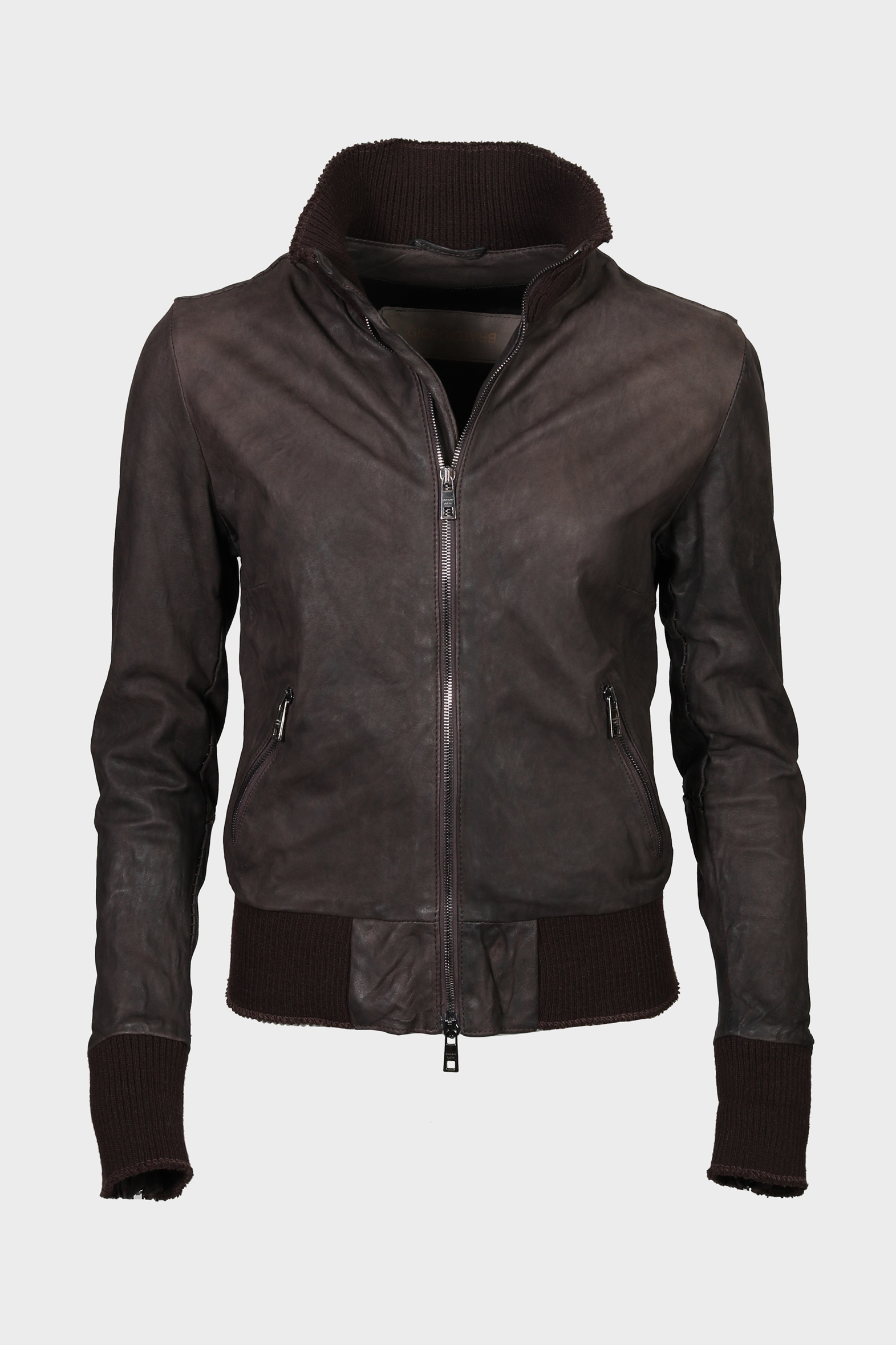 GIORGIO BRATO Brushed Leatherjacket in Brown