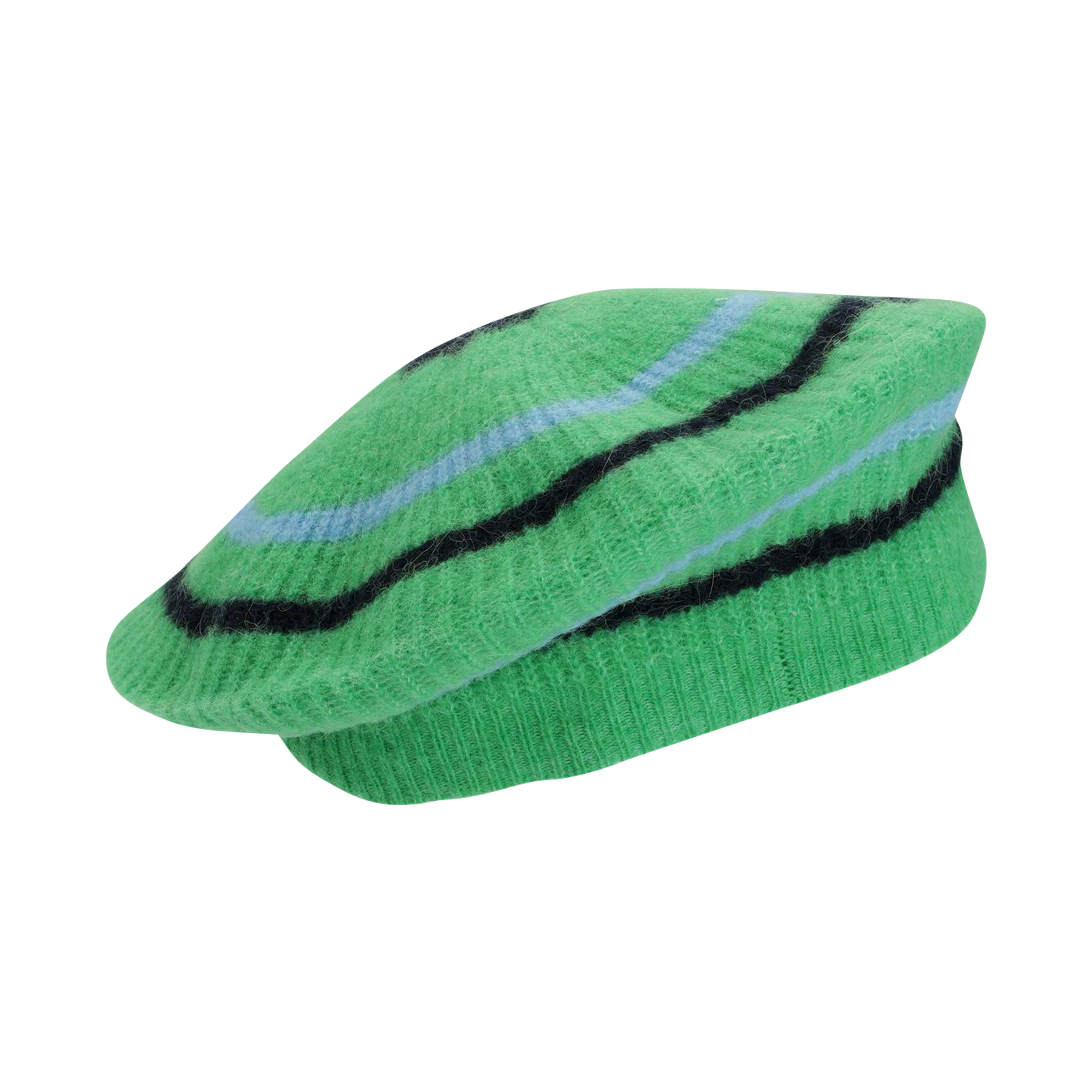 Ganni Soft Wool Beret in Kelly Green