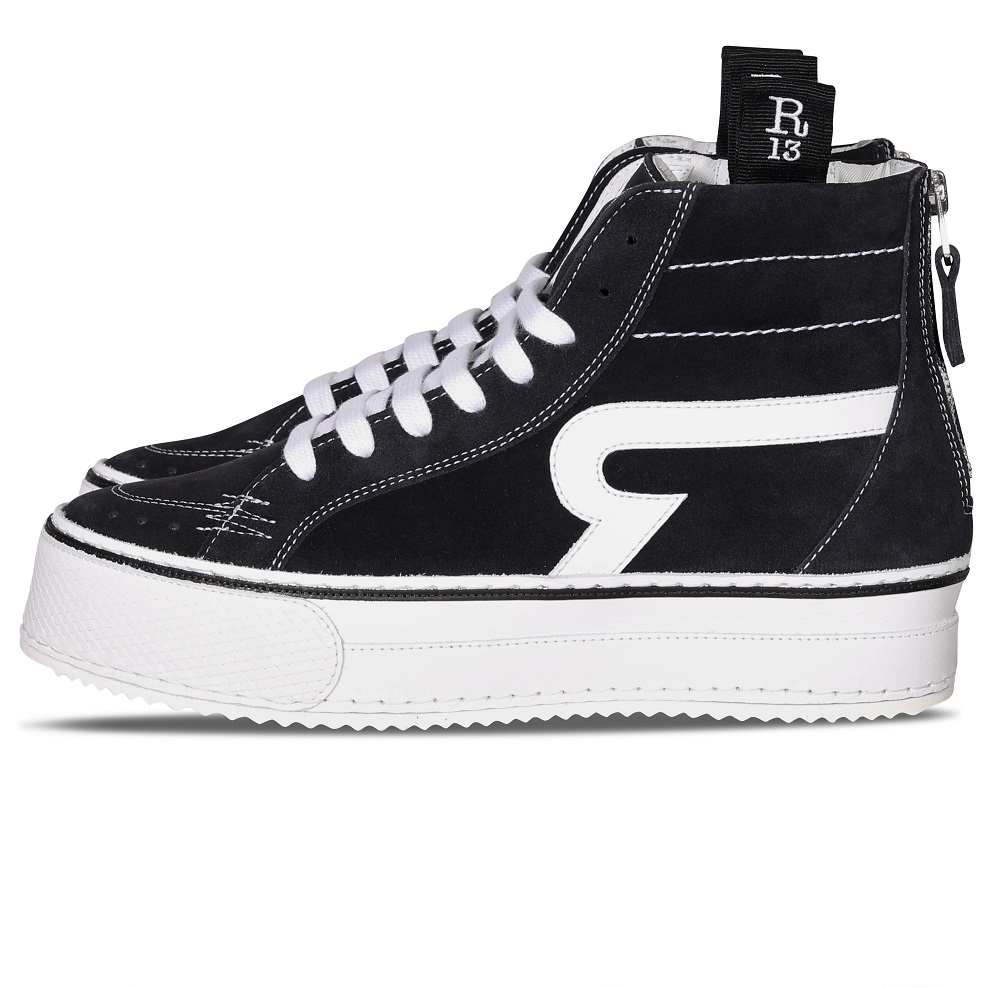 R13 Rogue Sneaker in Black Suede