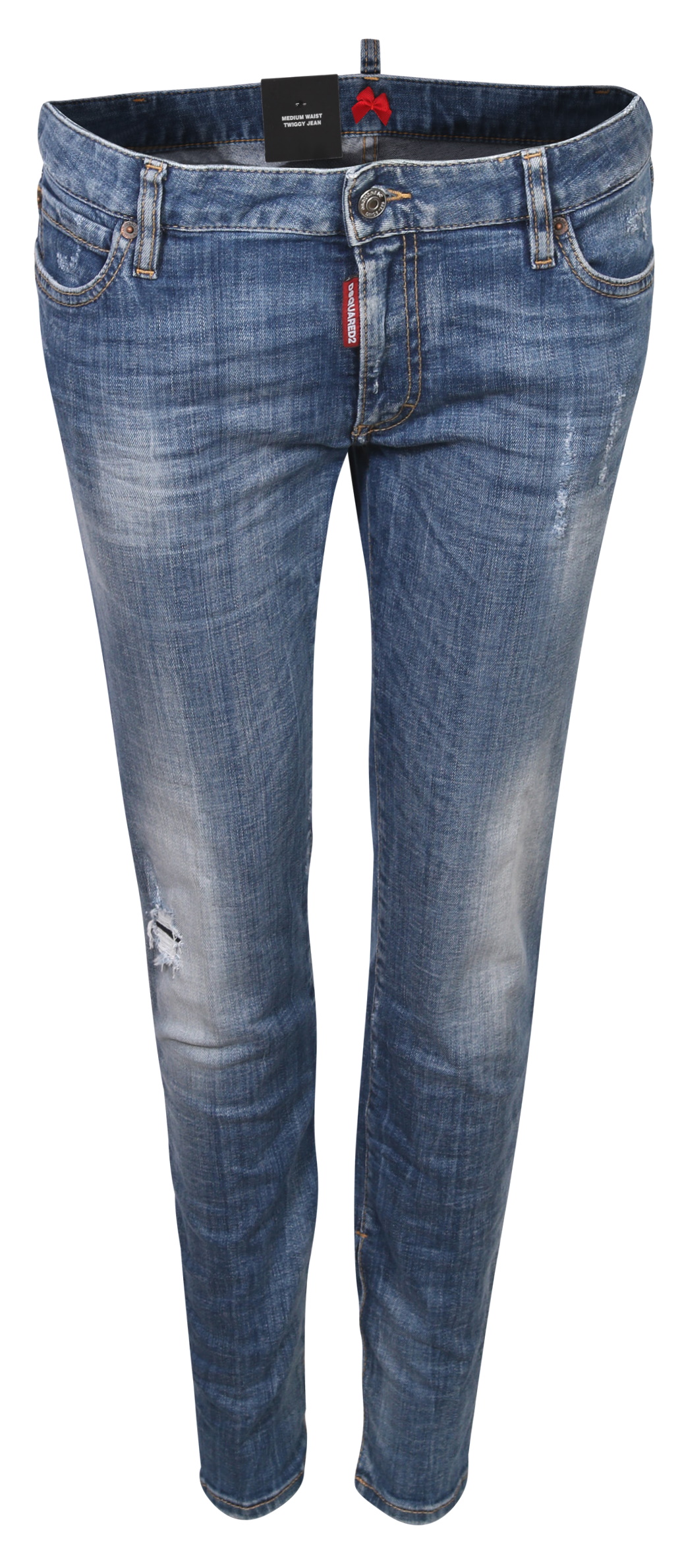 Dsquared Jeans Medium Waist Twiggy Light Blue Washed