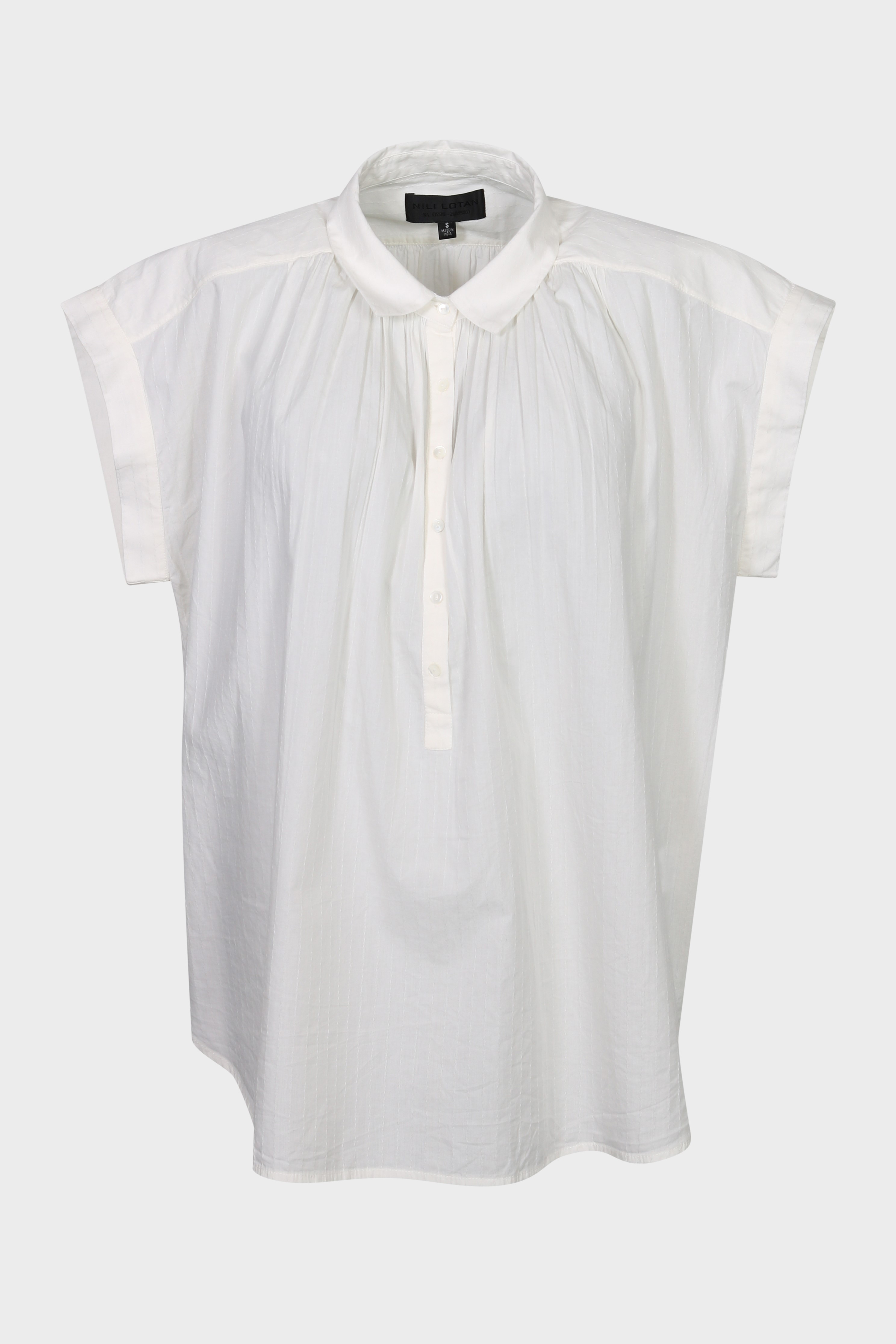 NILI LOTAN Normandy Blouse Ivory Dobby Stripes