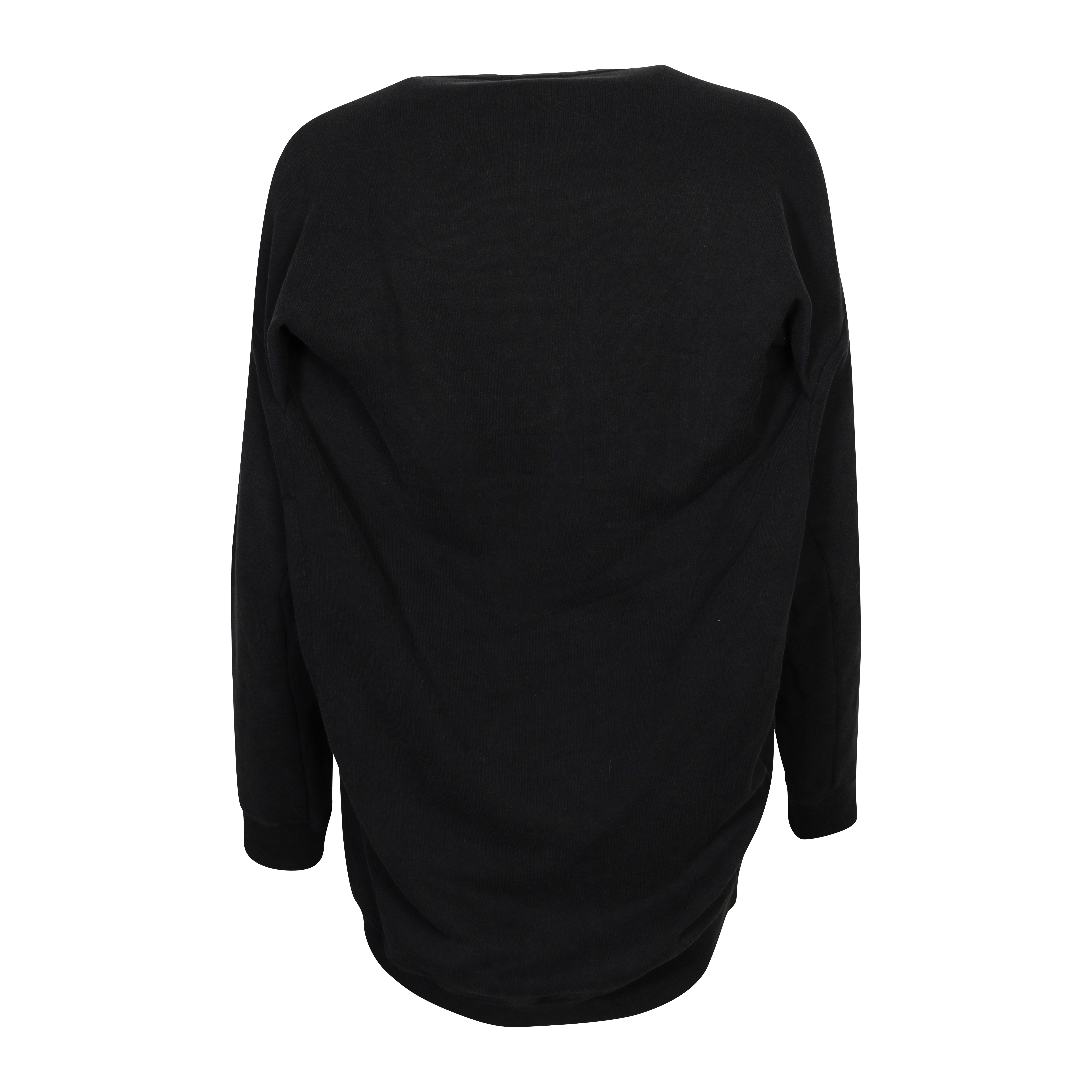 R13 Convertible Crew Neck Sweatshirt in Acid Black M