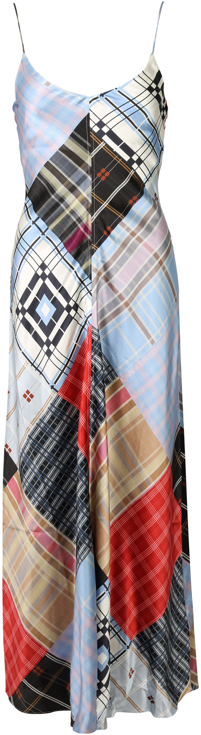 Ganni Silk Slip Dress Multicolour