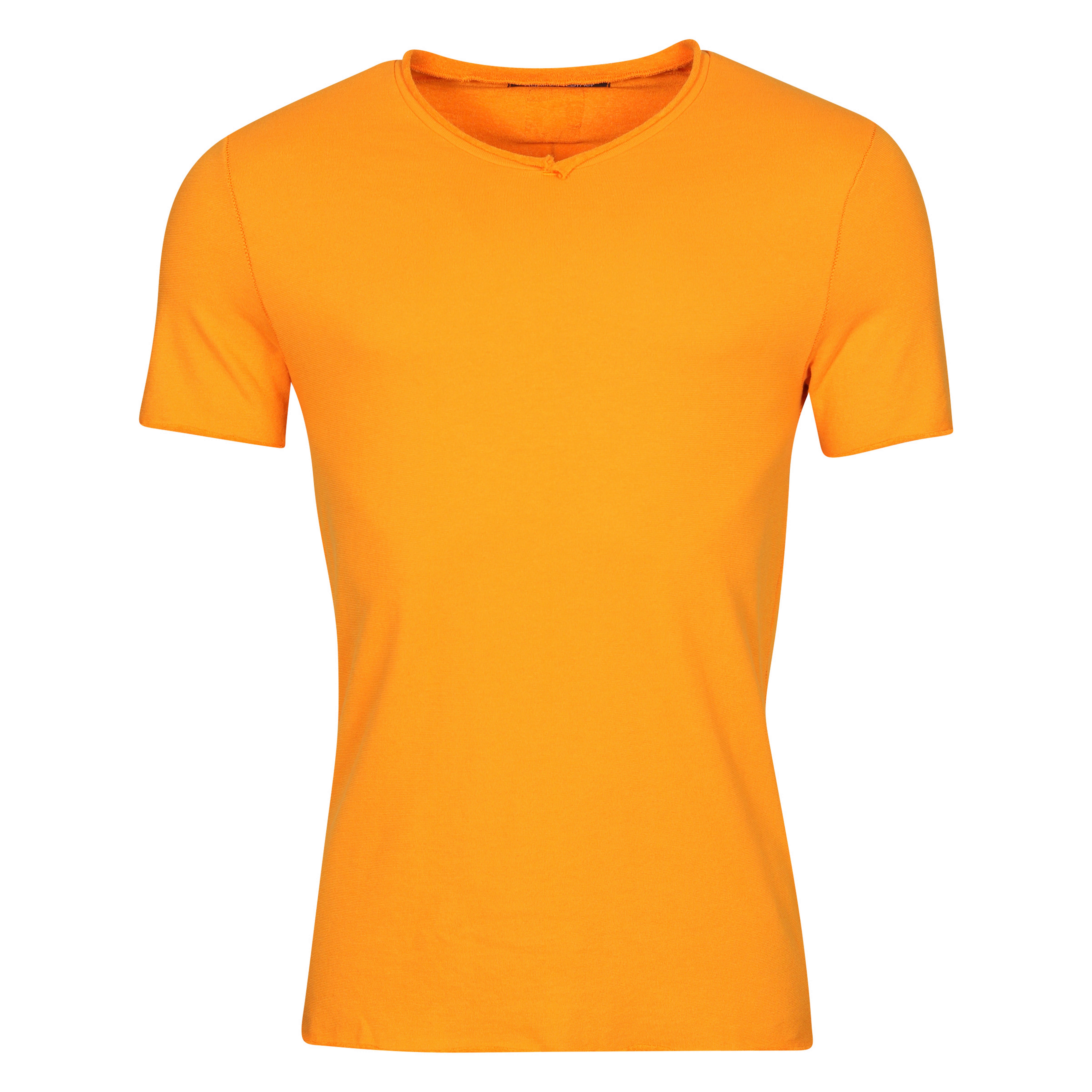 Hannes Roether Frottee V-Neck T-Shirt in Bellini