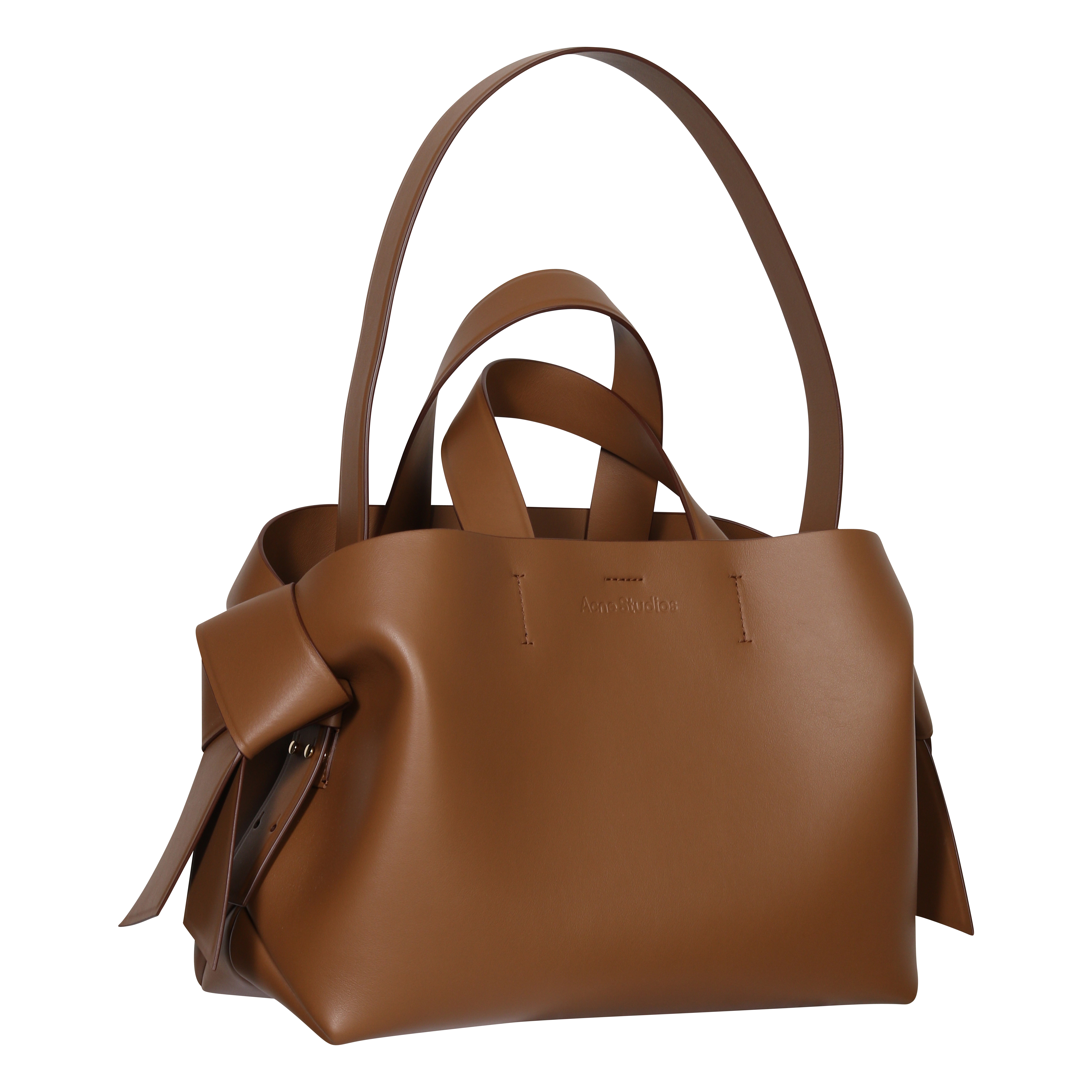 Acne Studios Musubi Midi Tote Bag in Camel Brown