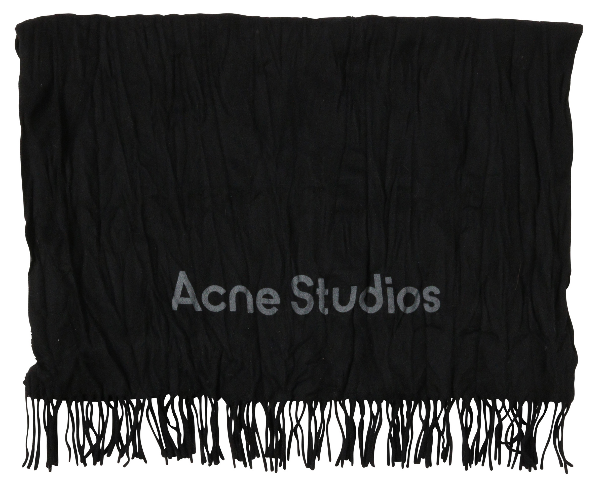Acne Studios Scarf Canada Crinkled Black