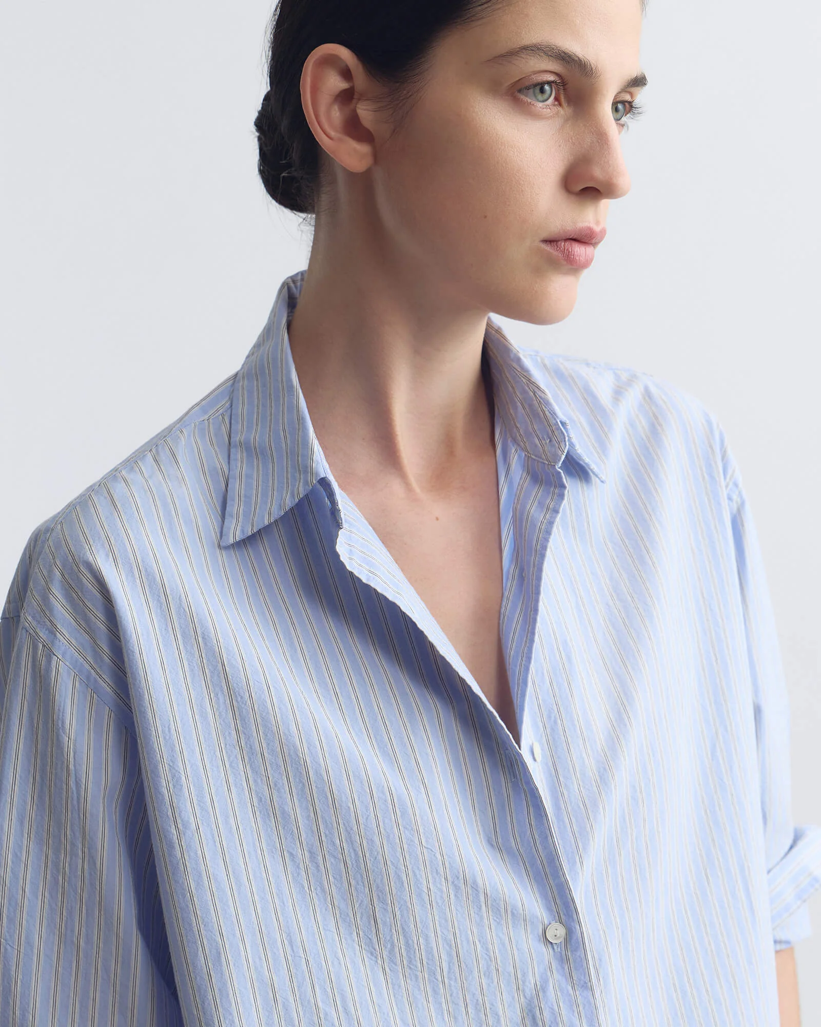 NILI LOTAN Striped Yorke Shirt Light Blue