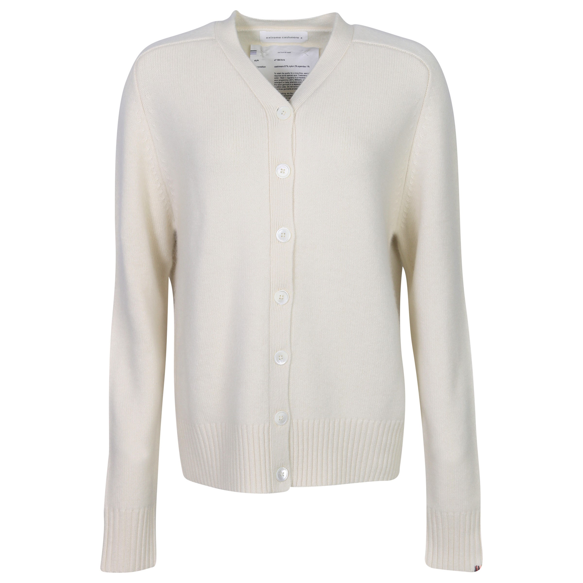Extreme Cashmere Cardigan N°194 Bro in Cream