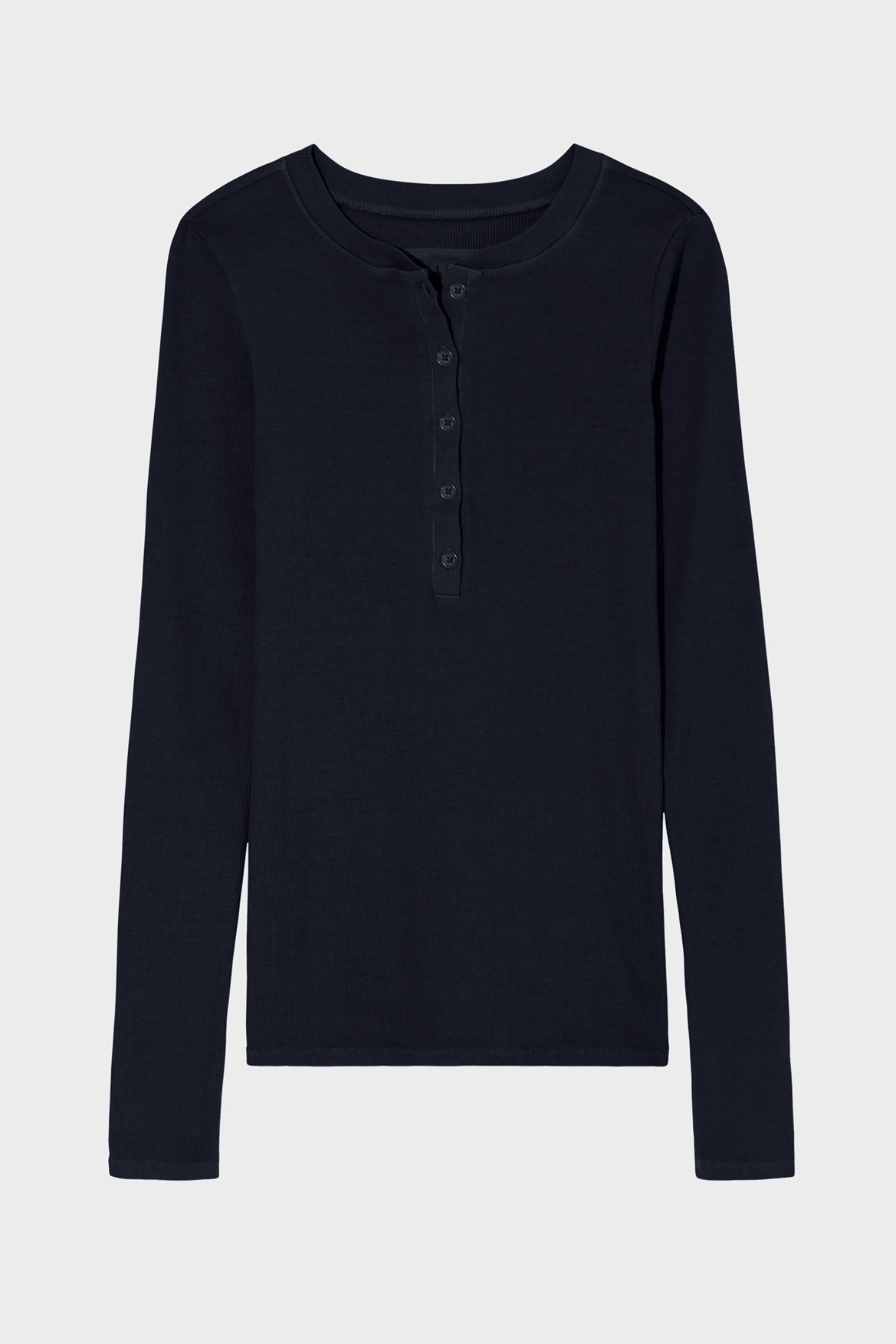 NILI LOTAN Rib Longsleeve in Midnight