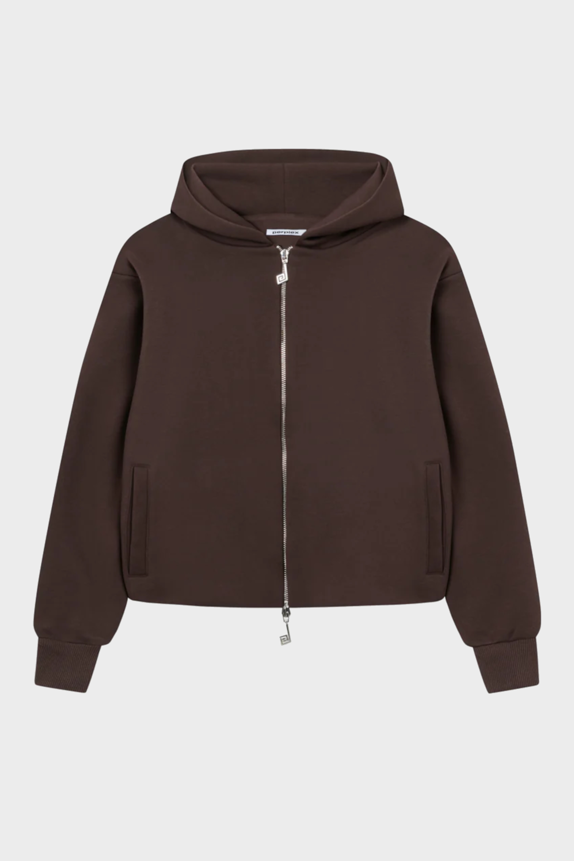 PERPLEX Two Way Zip Hoodie in Mocca