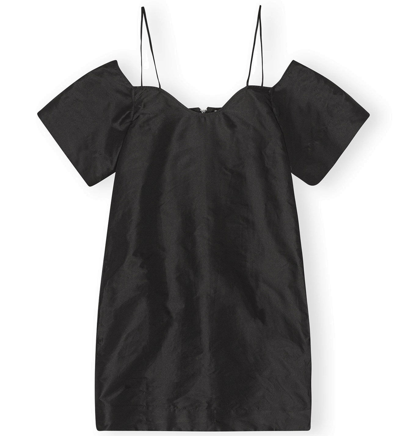 GANNI Taffeta Mini Dress in Black