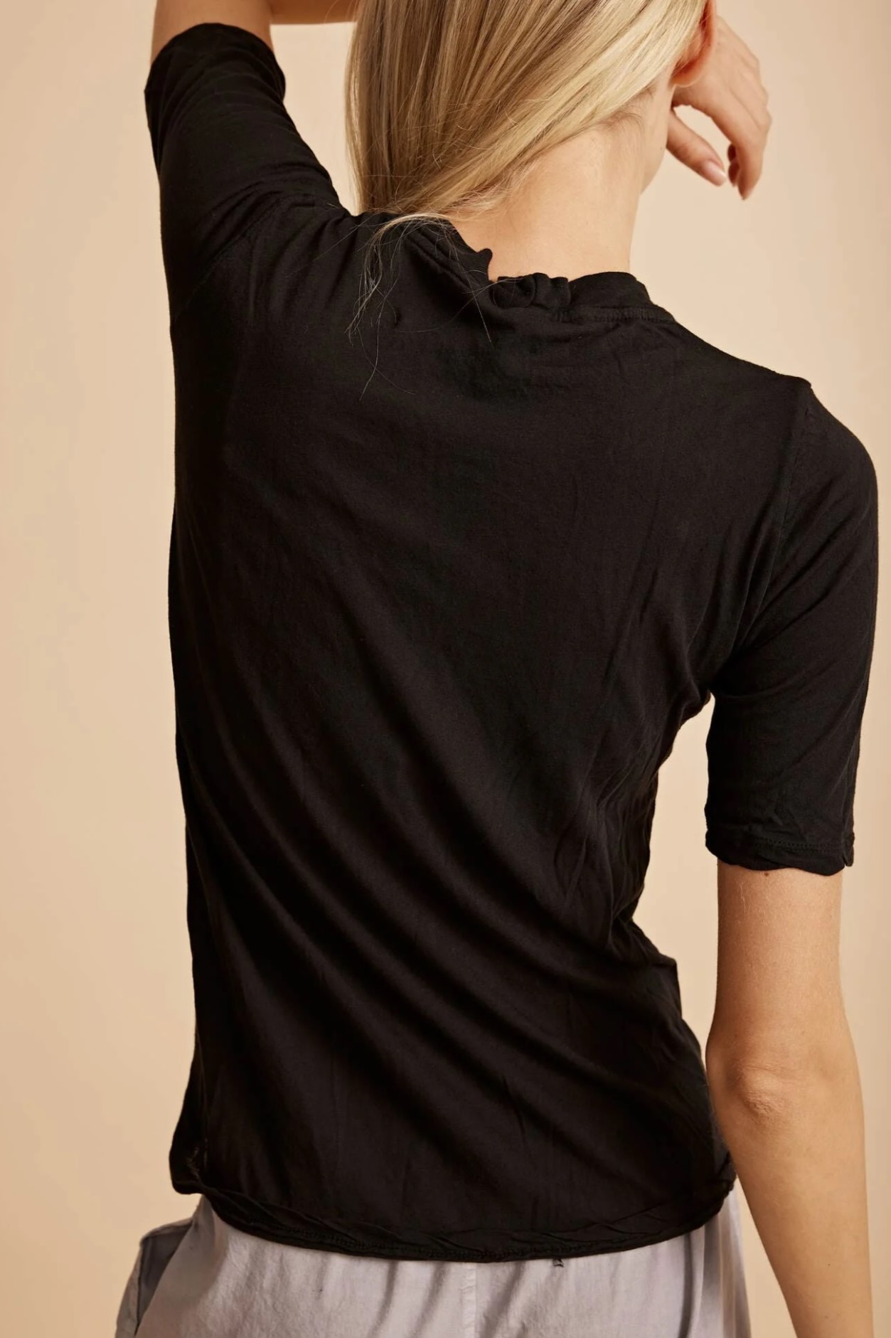 ALL III Super Light Cotton Tissue T-Shirt in Black L