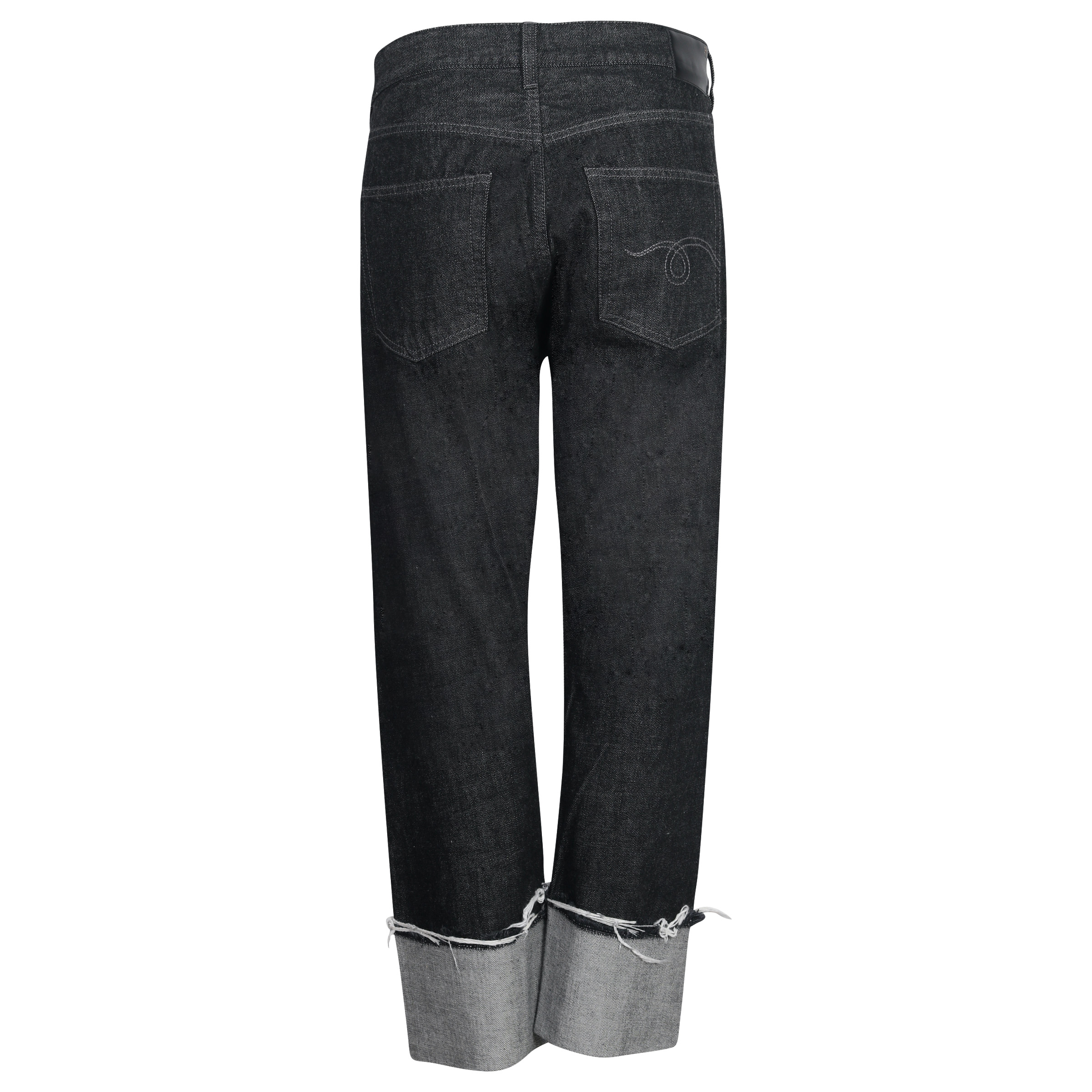 R13 Cross Over Jeans with Cuff in Black 30