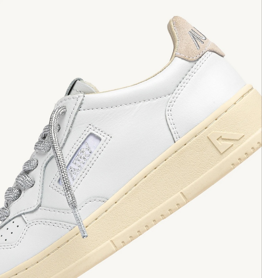 AUTRY ACTION SHOES Low Sneaker Leather/White/Silver Laces