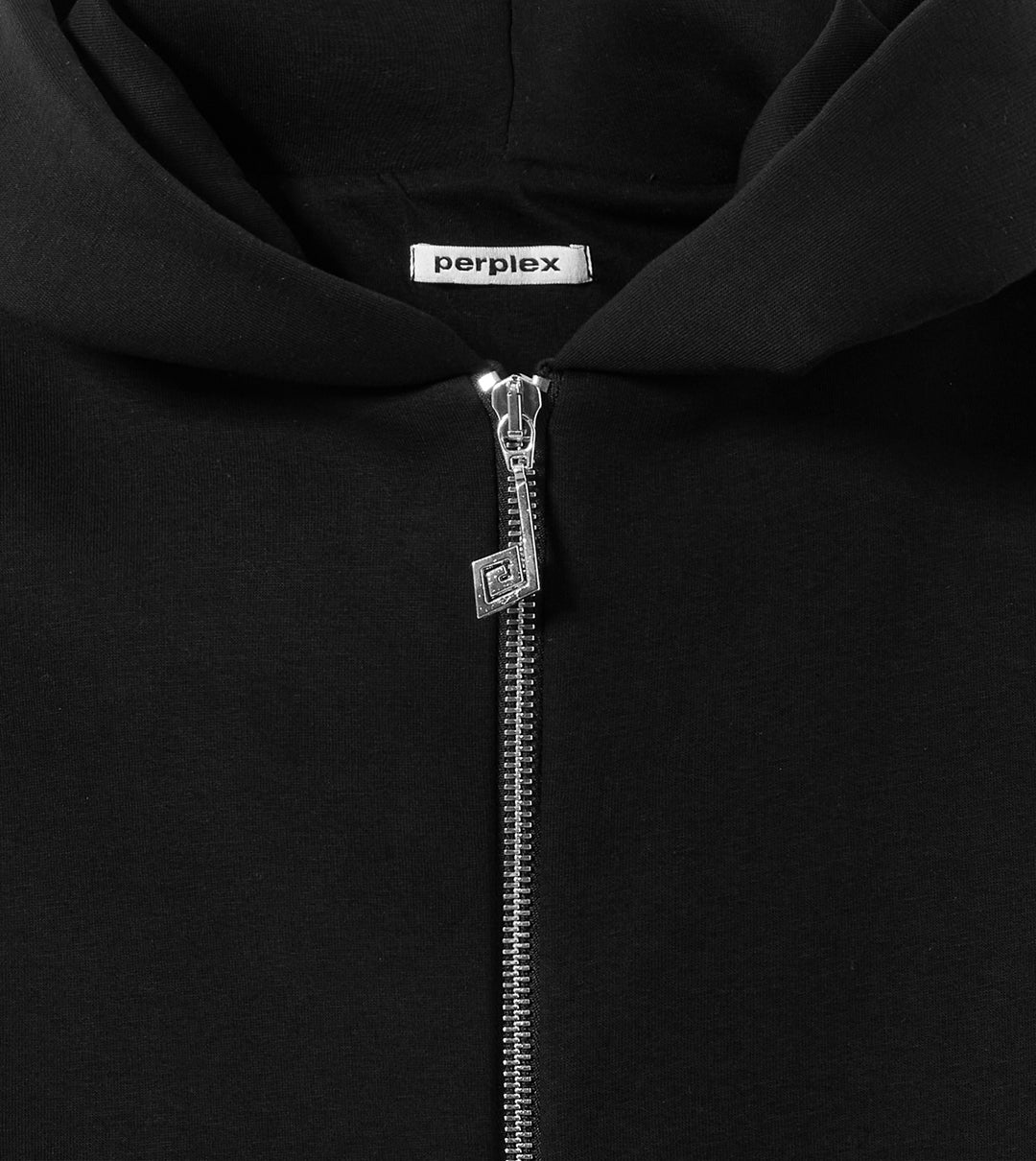 PERPLEX Two Way Zip Hoodie in Black