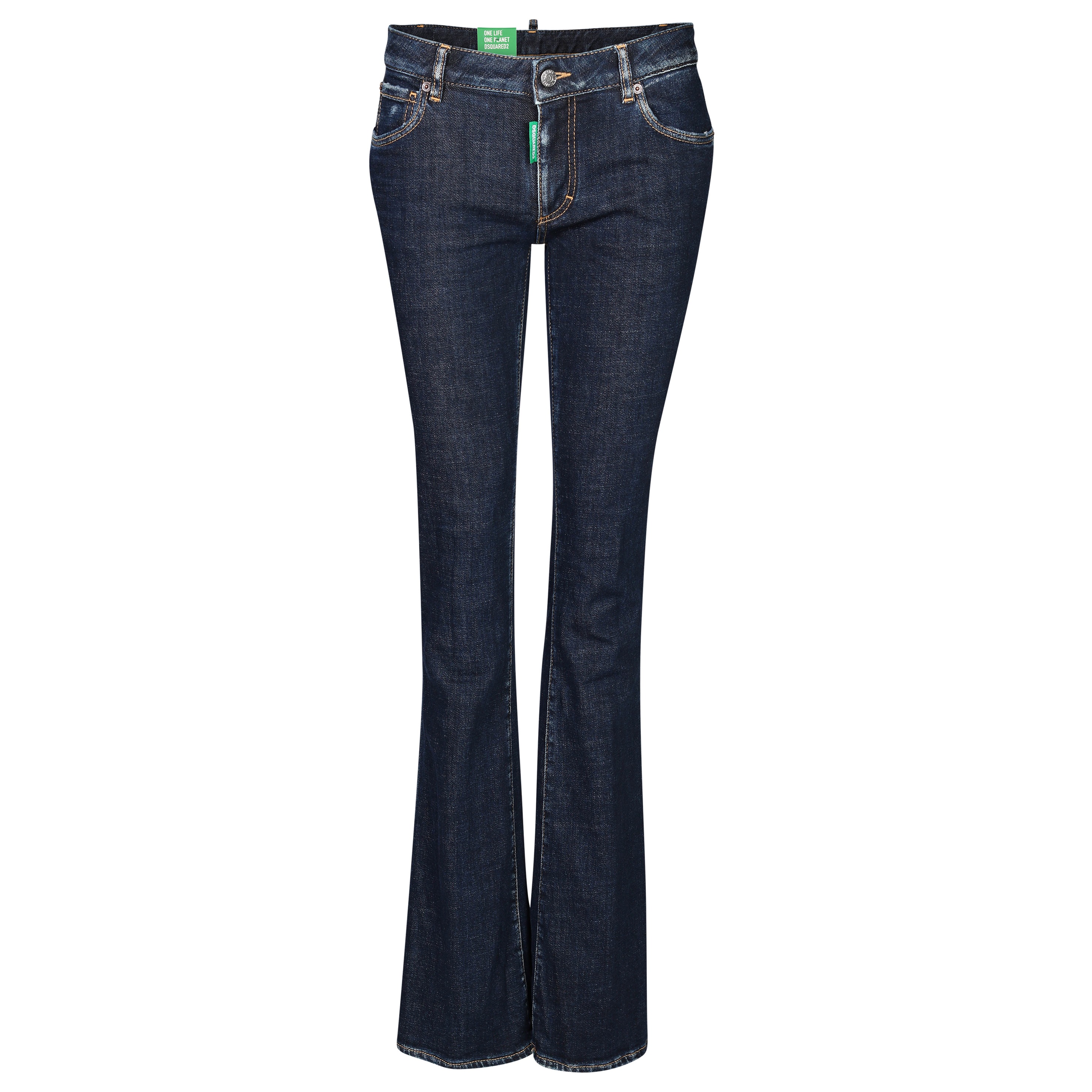 DSQUARED2 Green Label Mid Waist Flare Jeans in Dark Blue DSQUARED2 Green Label Mid Waist Flare Jeans in Dark Blue