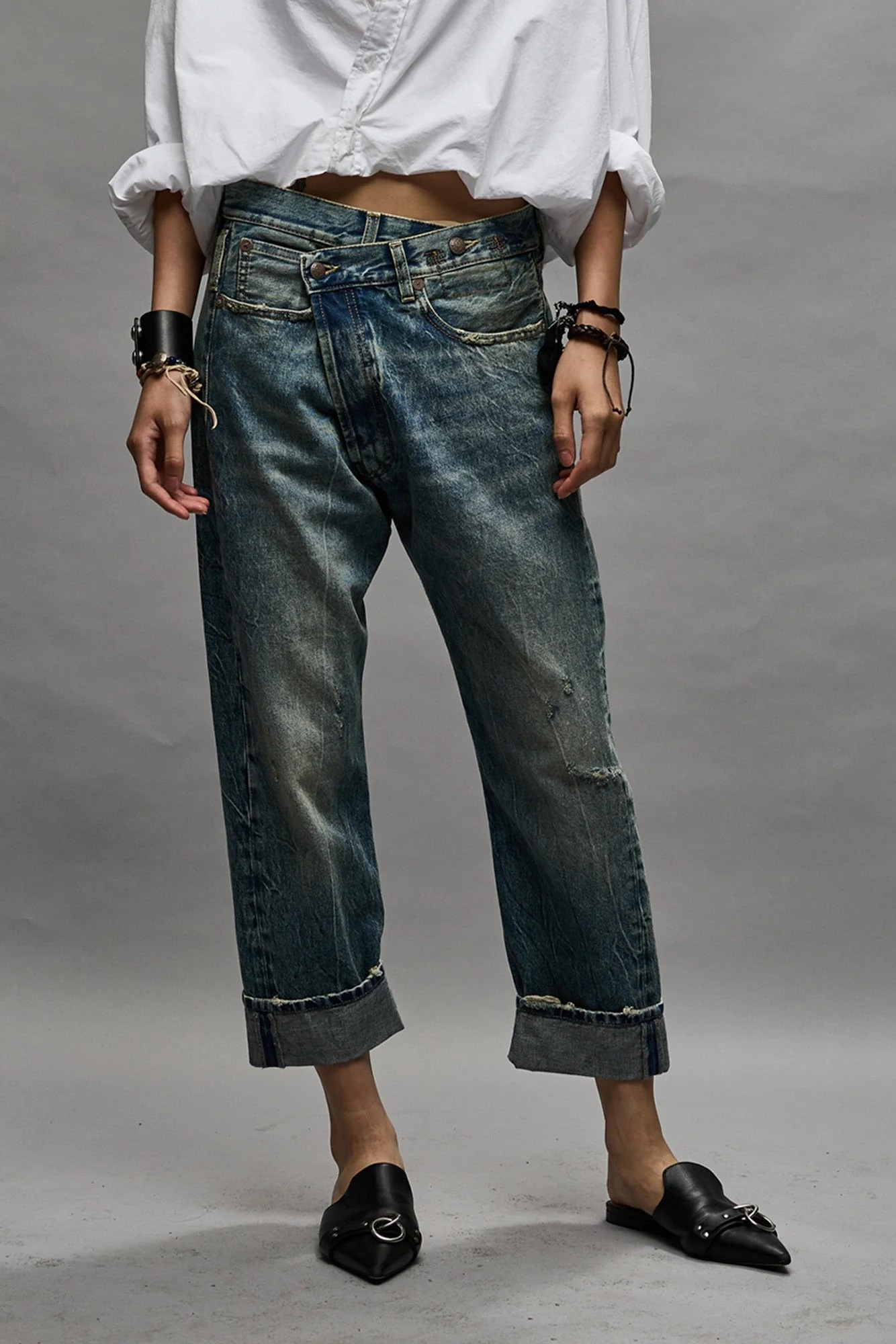 R13 Crossover Jeans in Kelly Wash 24