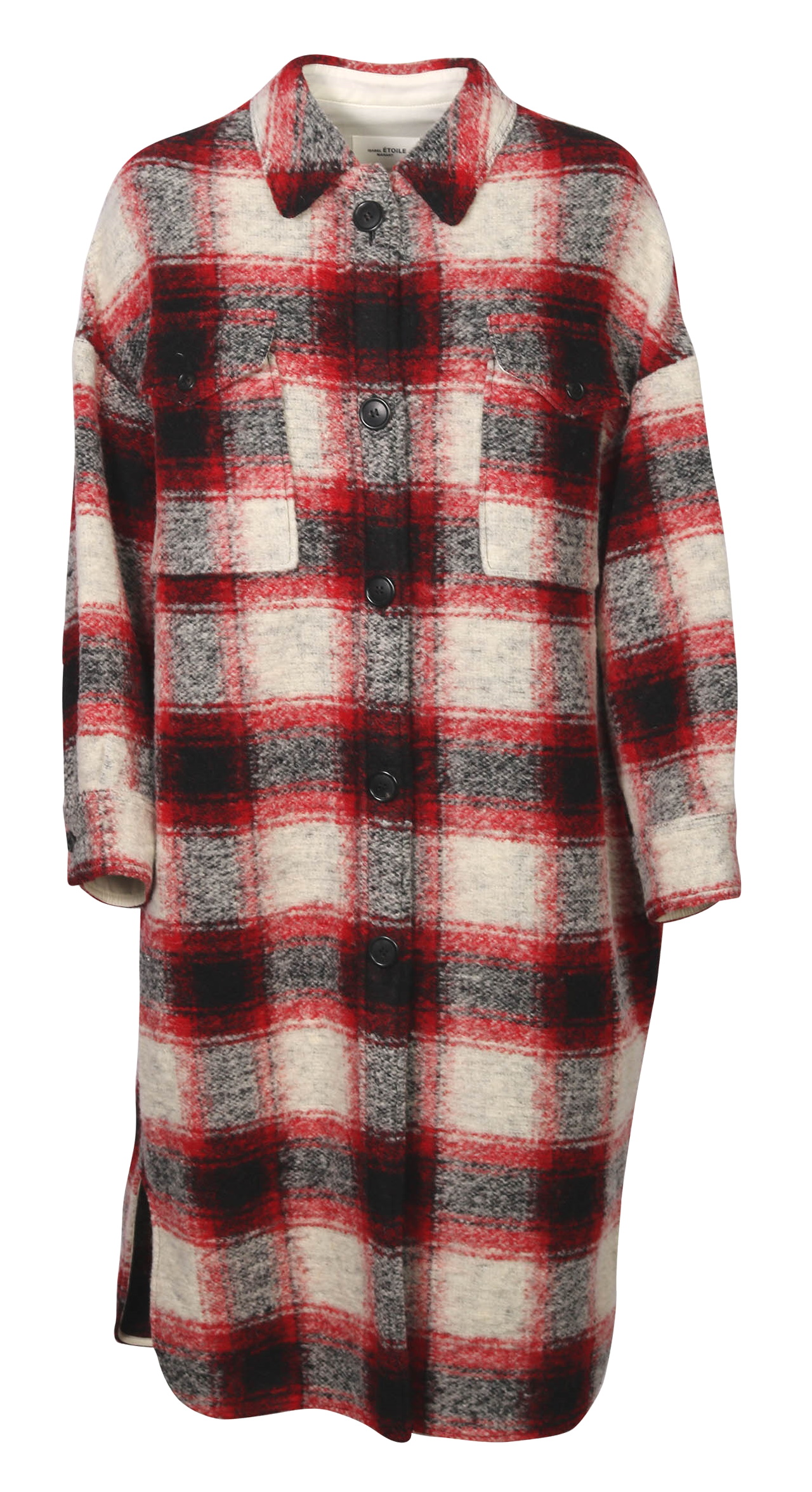 Isabel Marant Étoile Check Coat Gabrion Red