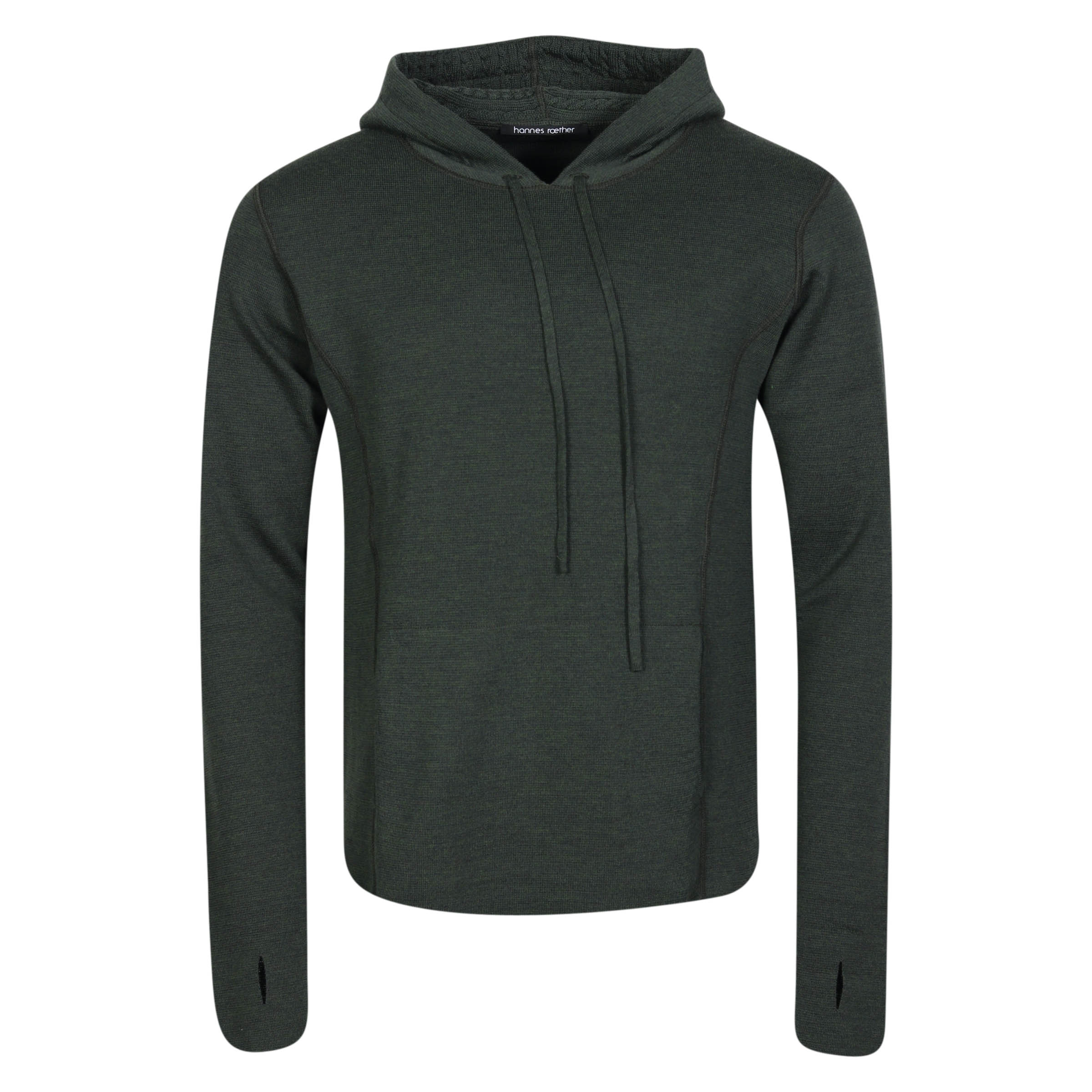 Hannes Roether Knit Hoodie in Olive